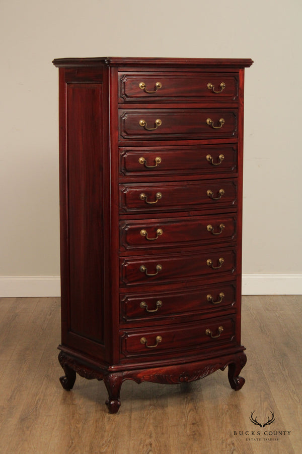 French Louis XV Style Mahogany Lingerie Chest