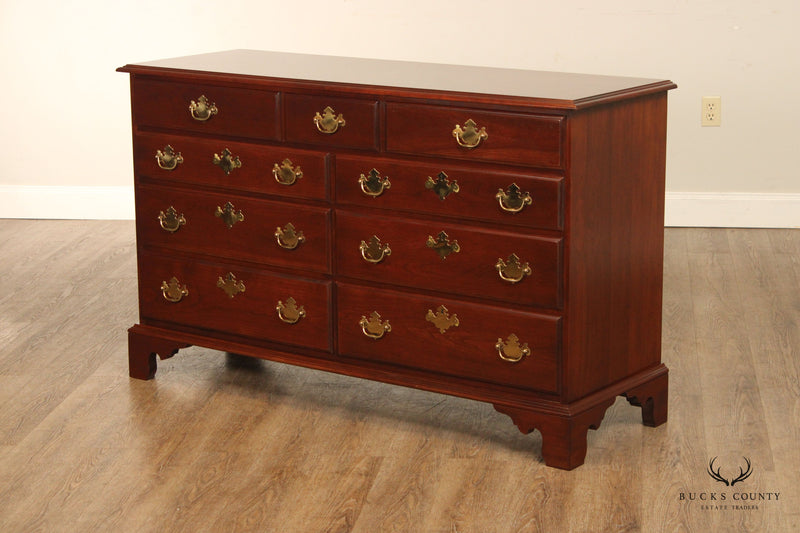 Harden Chippendale Style Cherry Long Chest of Drawers