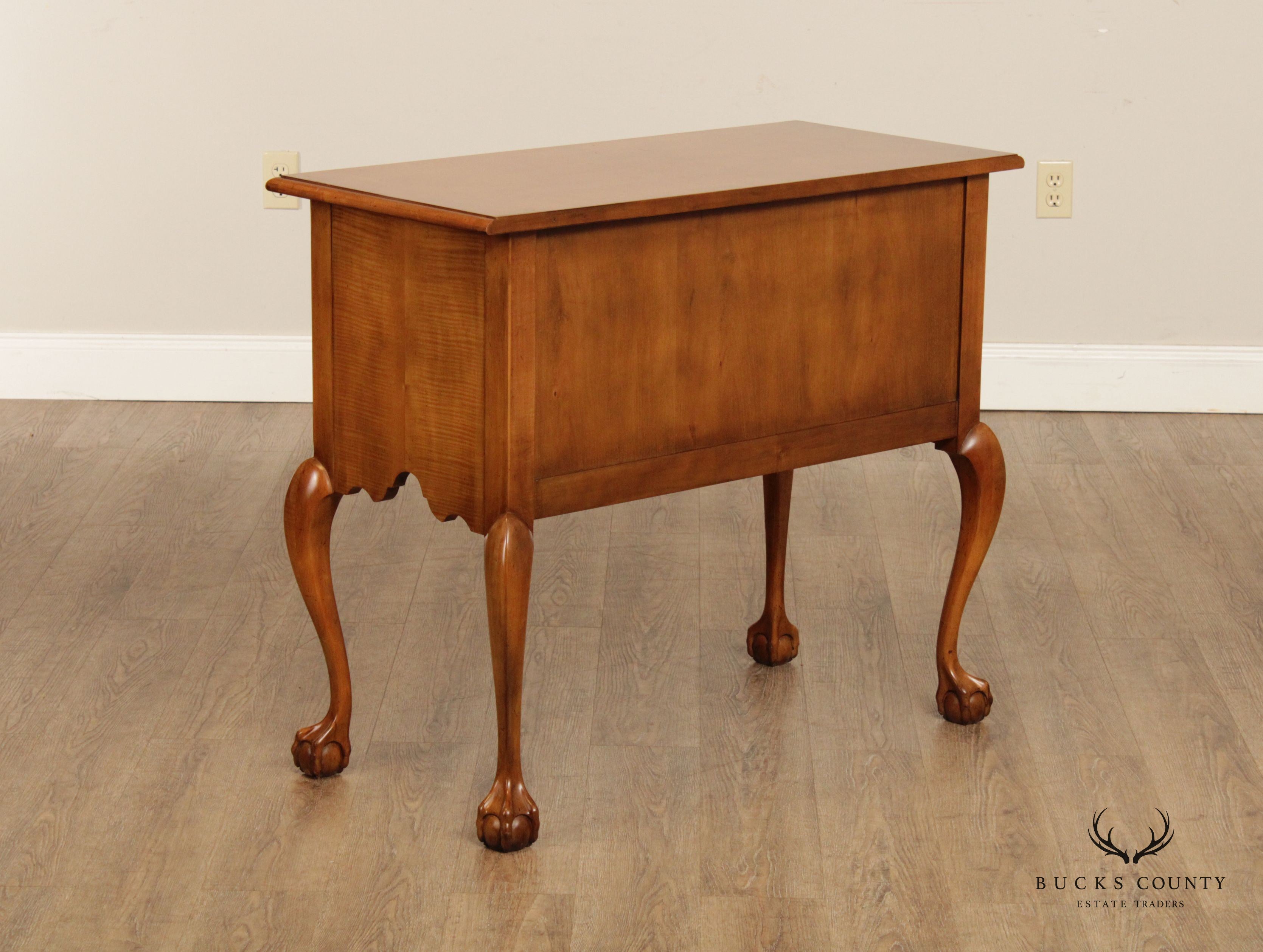 Baker Furniture Chippendale Style Tiger Maple Lowboy