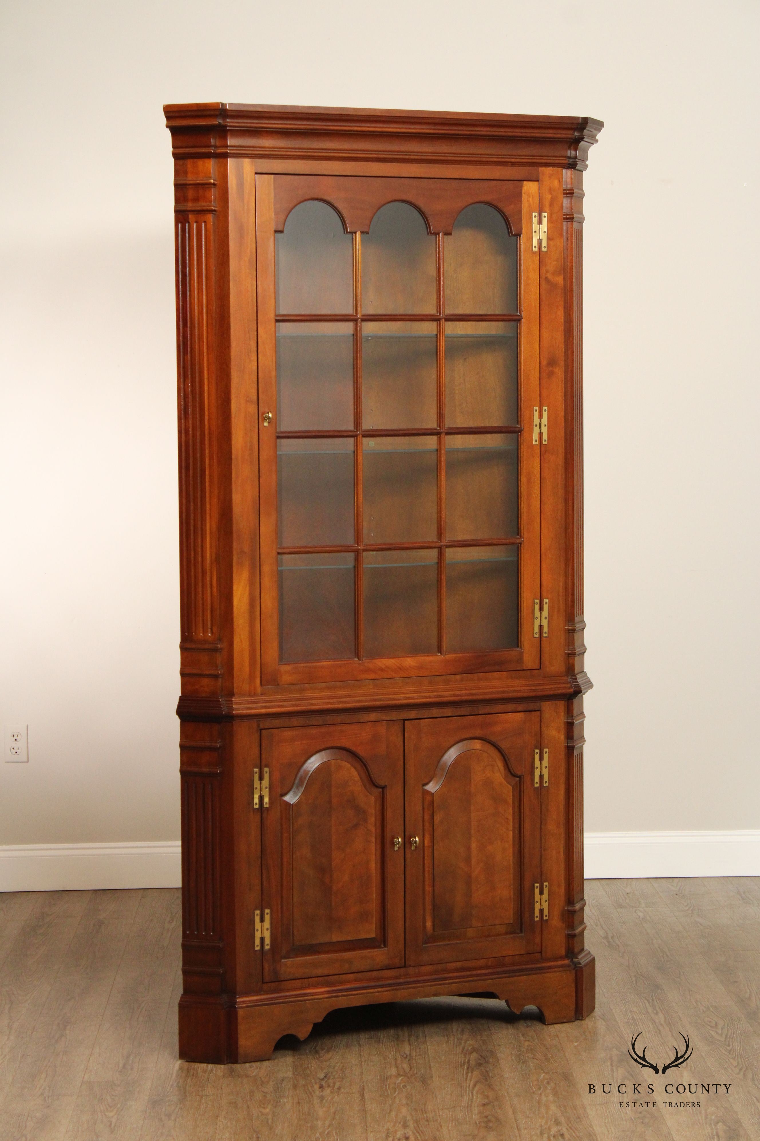 Councill Chippendale Style Mahogany Corner Cabinet