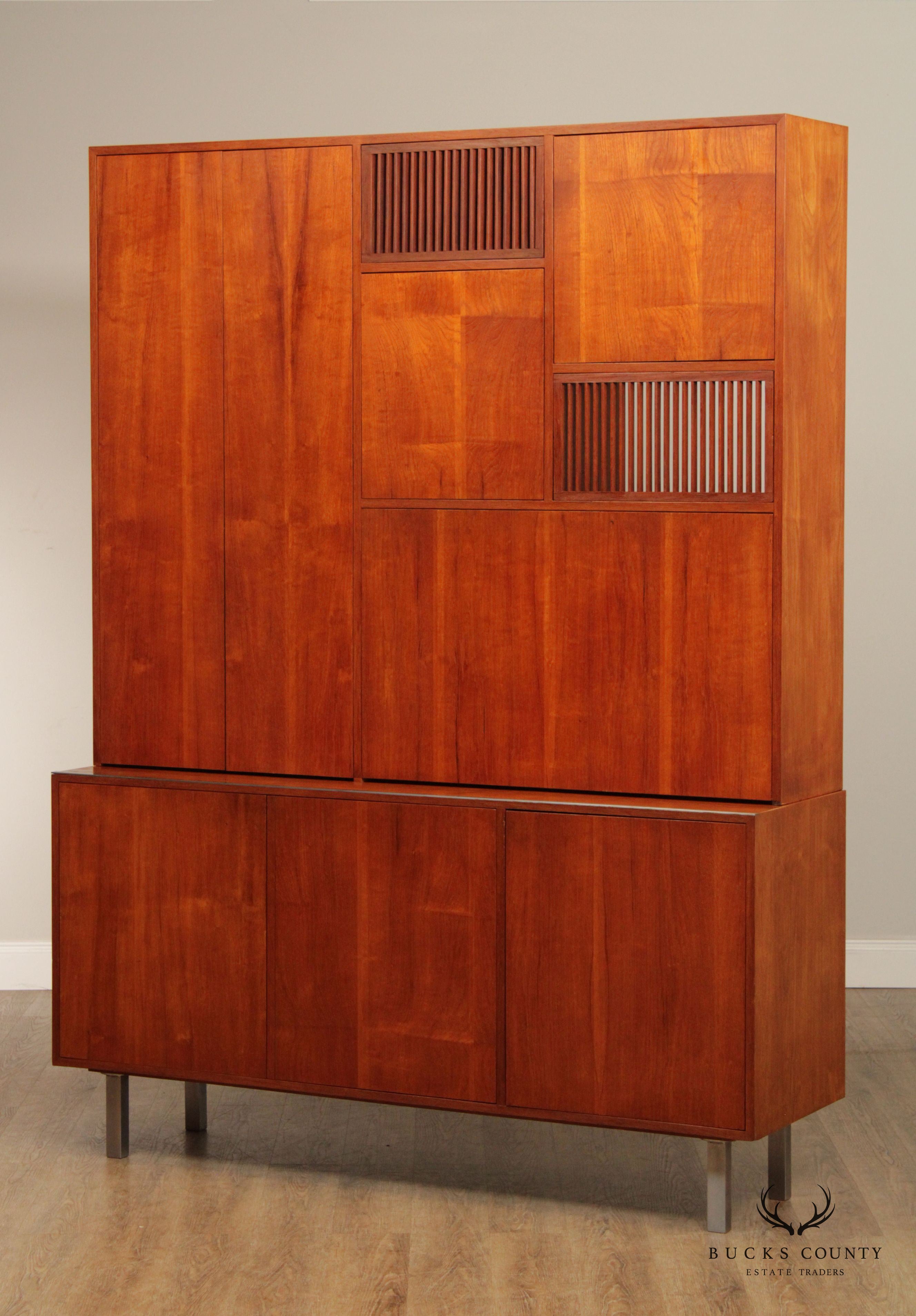 Mid Century Danish Modern Teak Bookcase Wall Unit