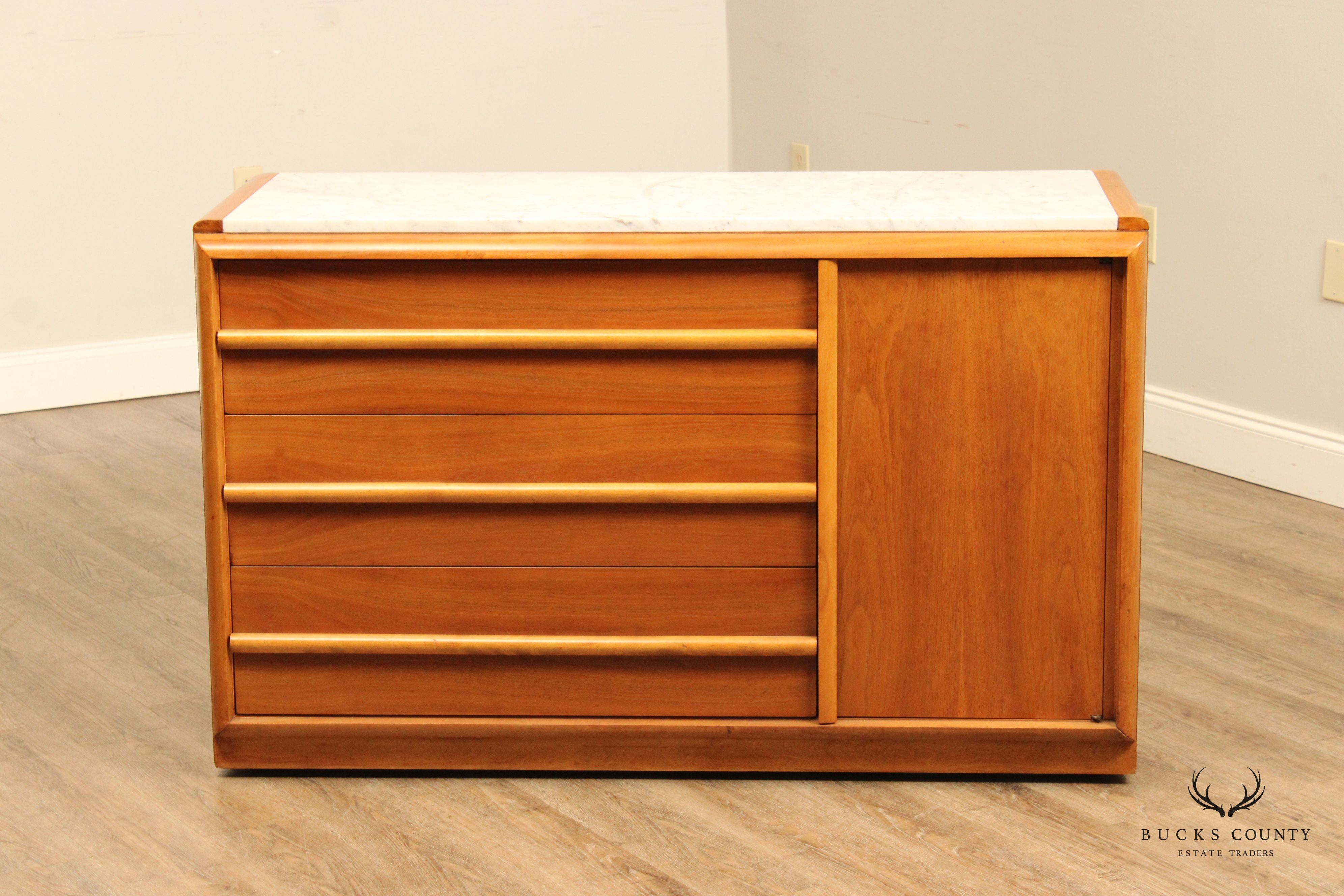 Widdicomb T.H. Robsjohn-Gibbings Mid Century Modern Marble Top Sideboard