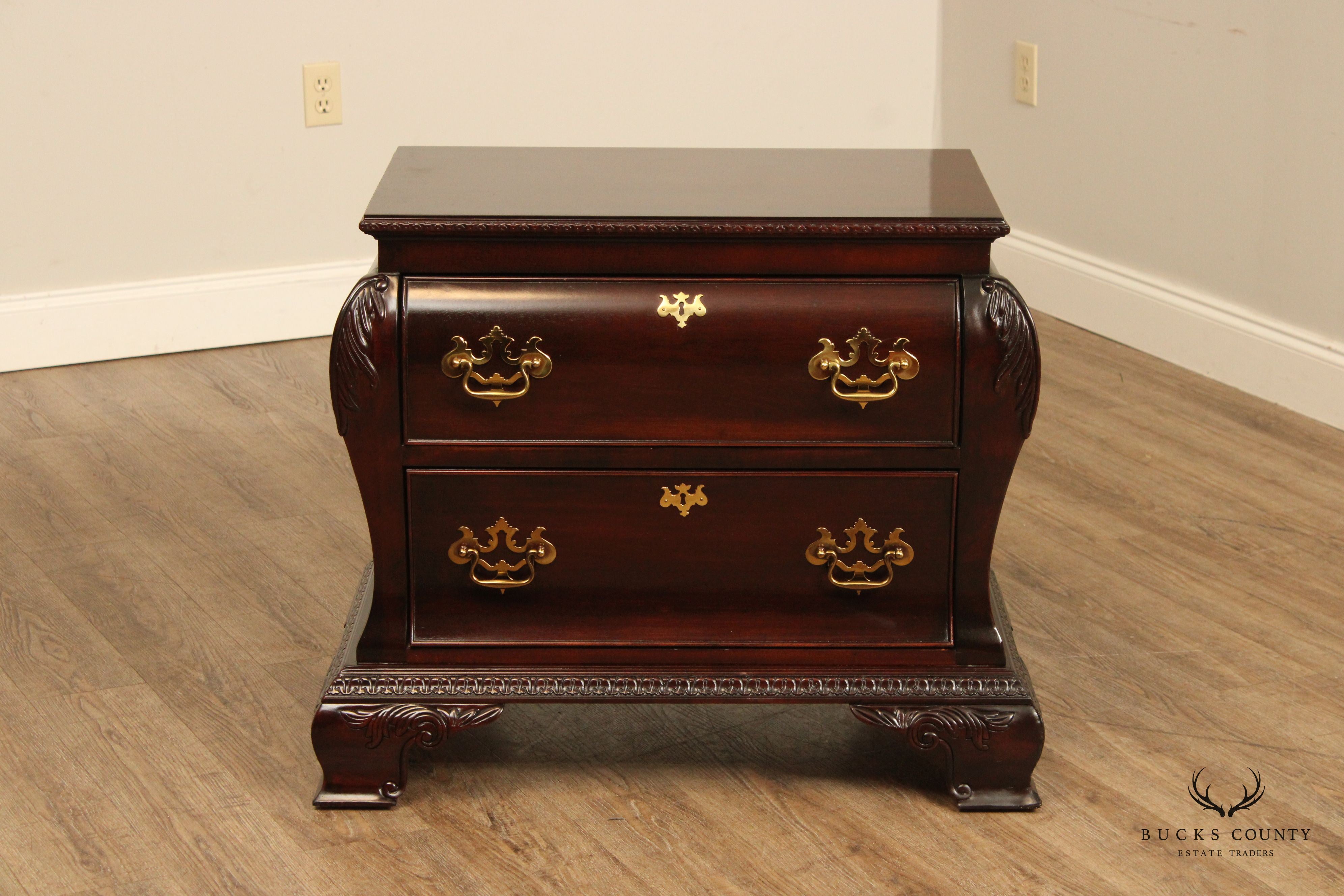 Century Furniture Rococo Style Pair of Mahogany Nightstands