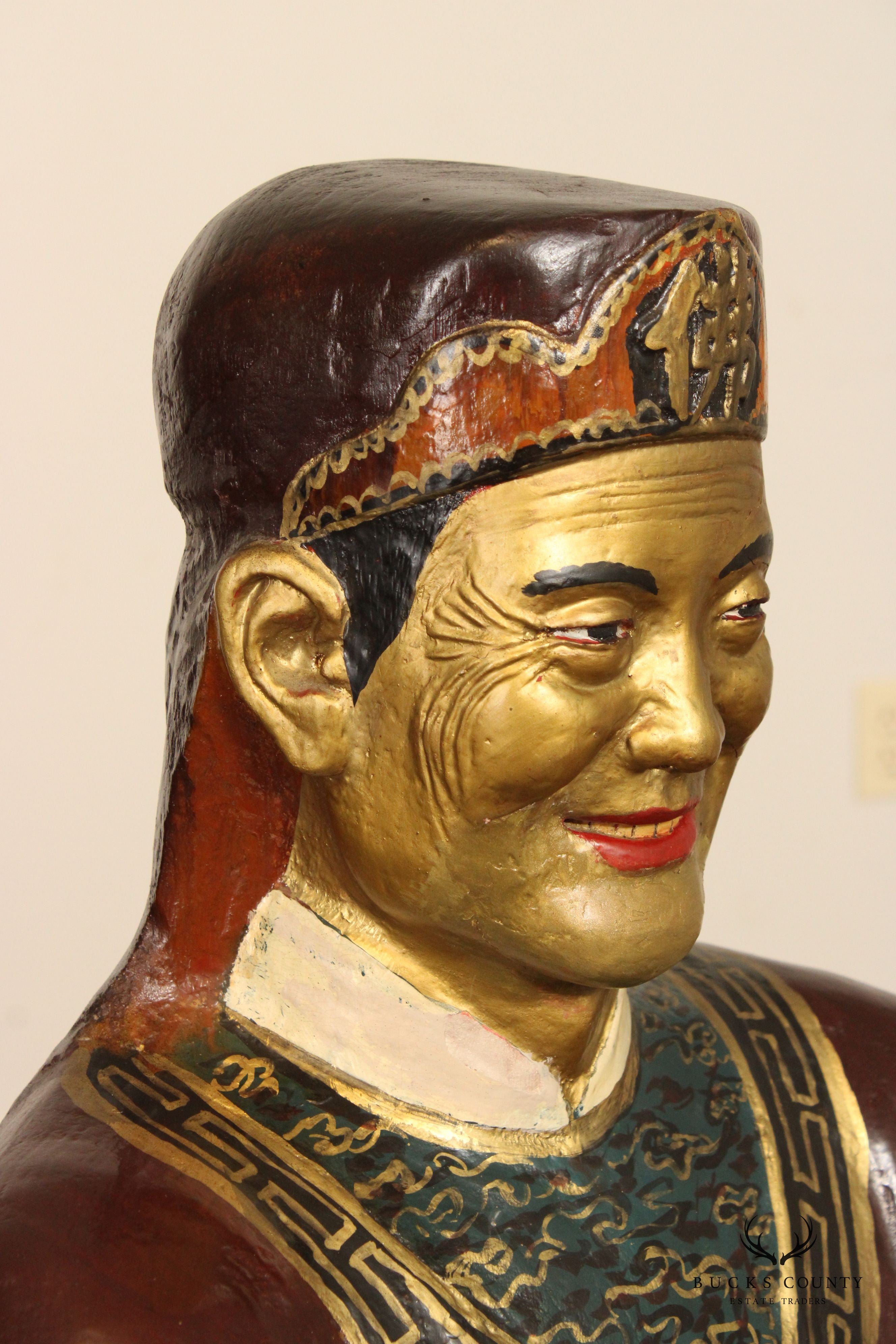 Chinese Polychrome and Gilt Painted Votive Figure