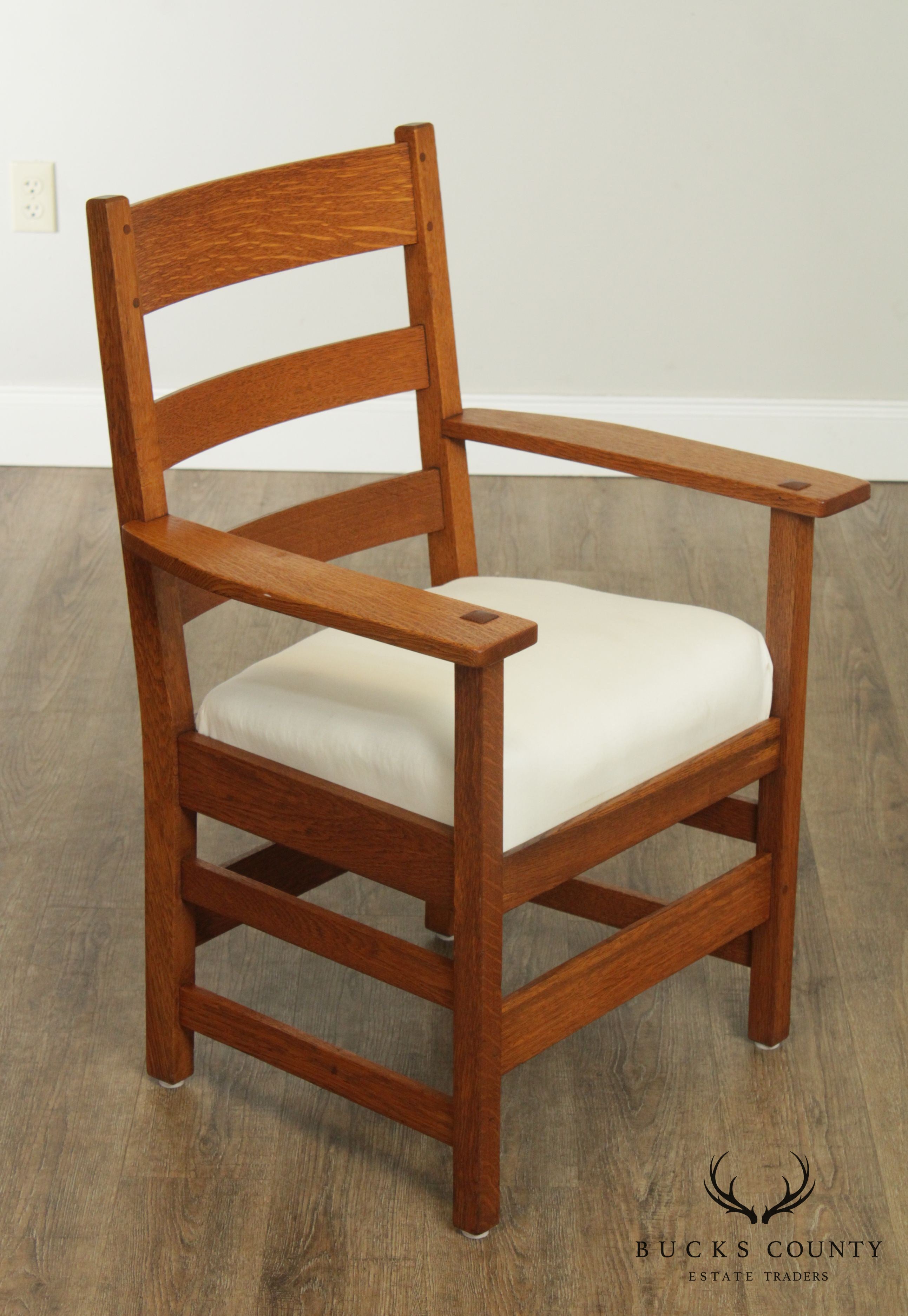 L. & J. G Stickley Antique Mission Oak Armchair