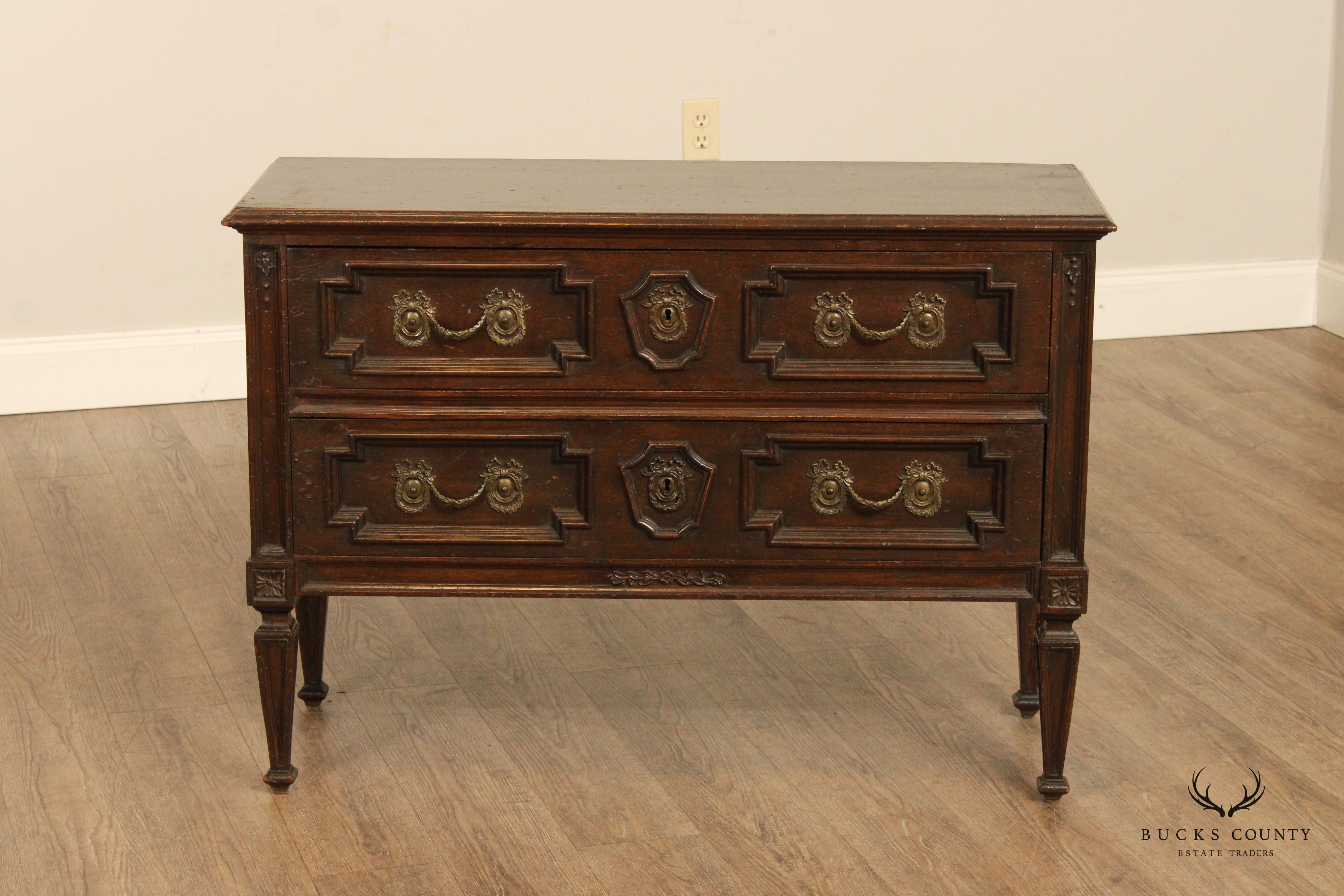 Italian Neoclassical Style Carved Walnut Commode