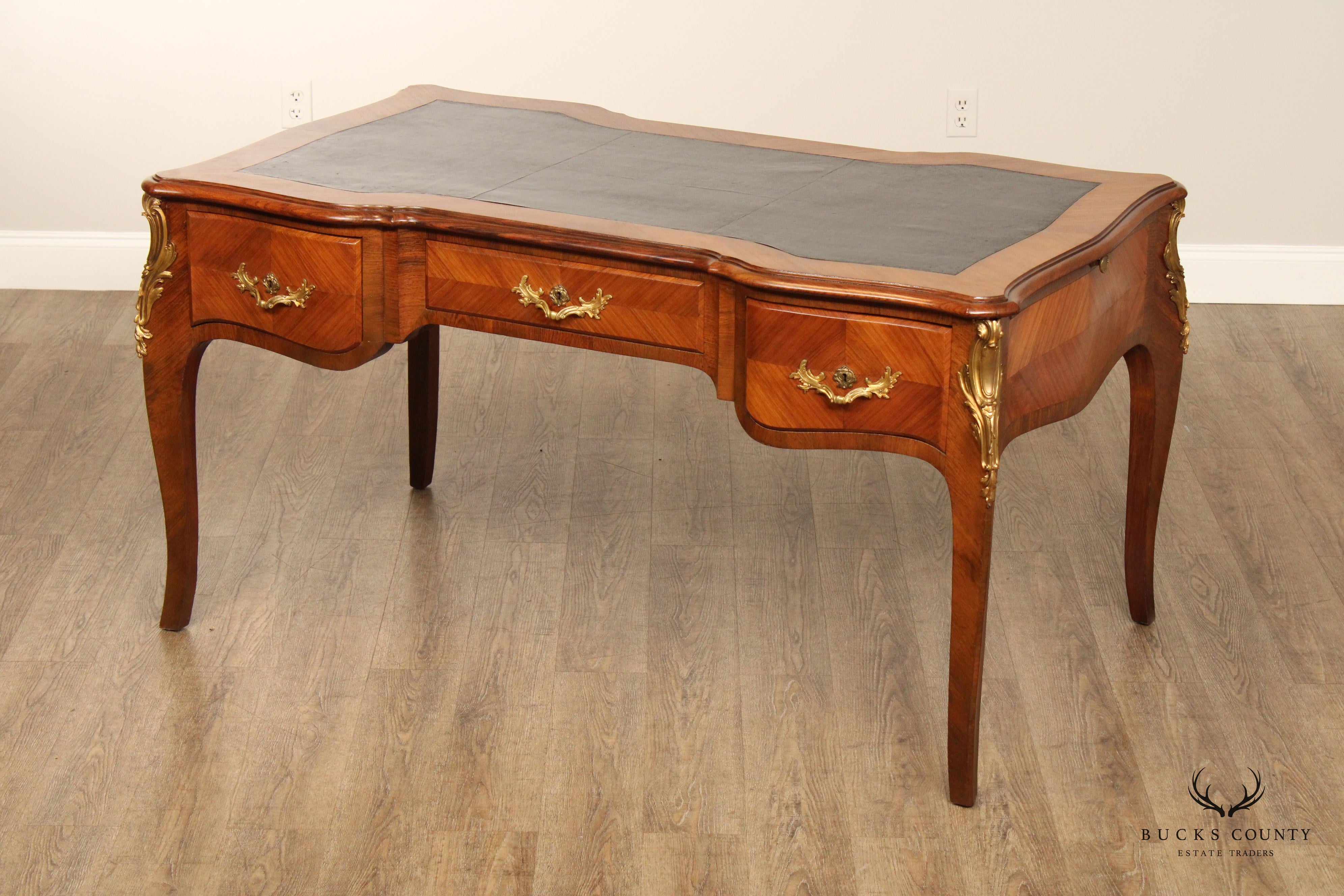 French Louis XV Style Ormolu Mounted Kingwood Writing Desk