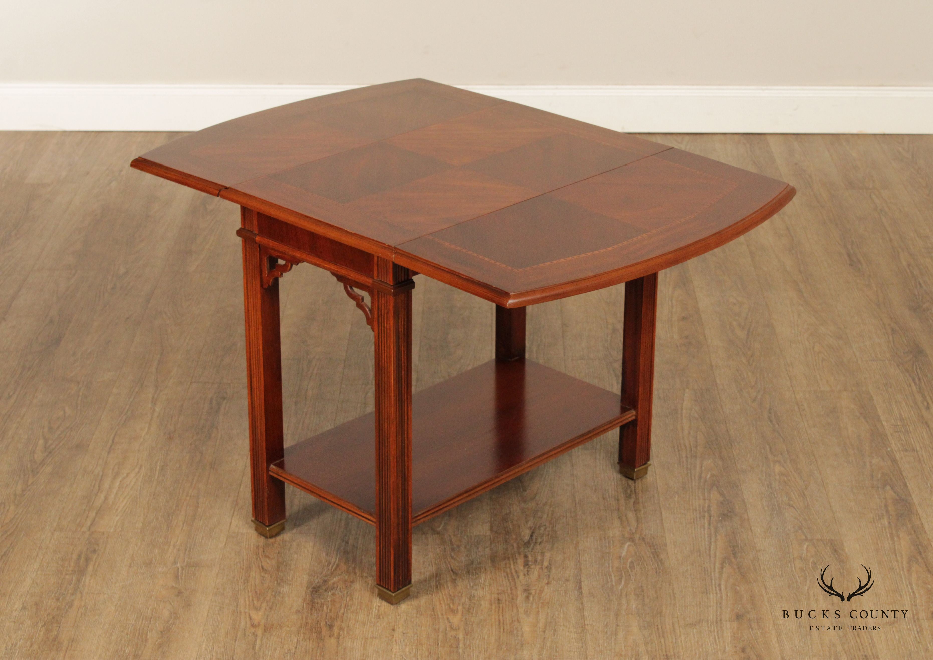 Vintage Chippendale Style Mahogany Drop Leaf Side Table