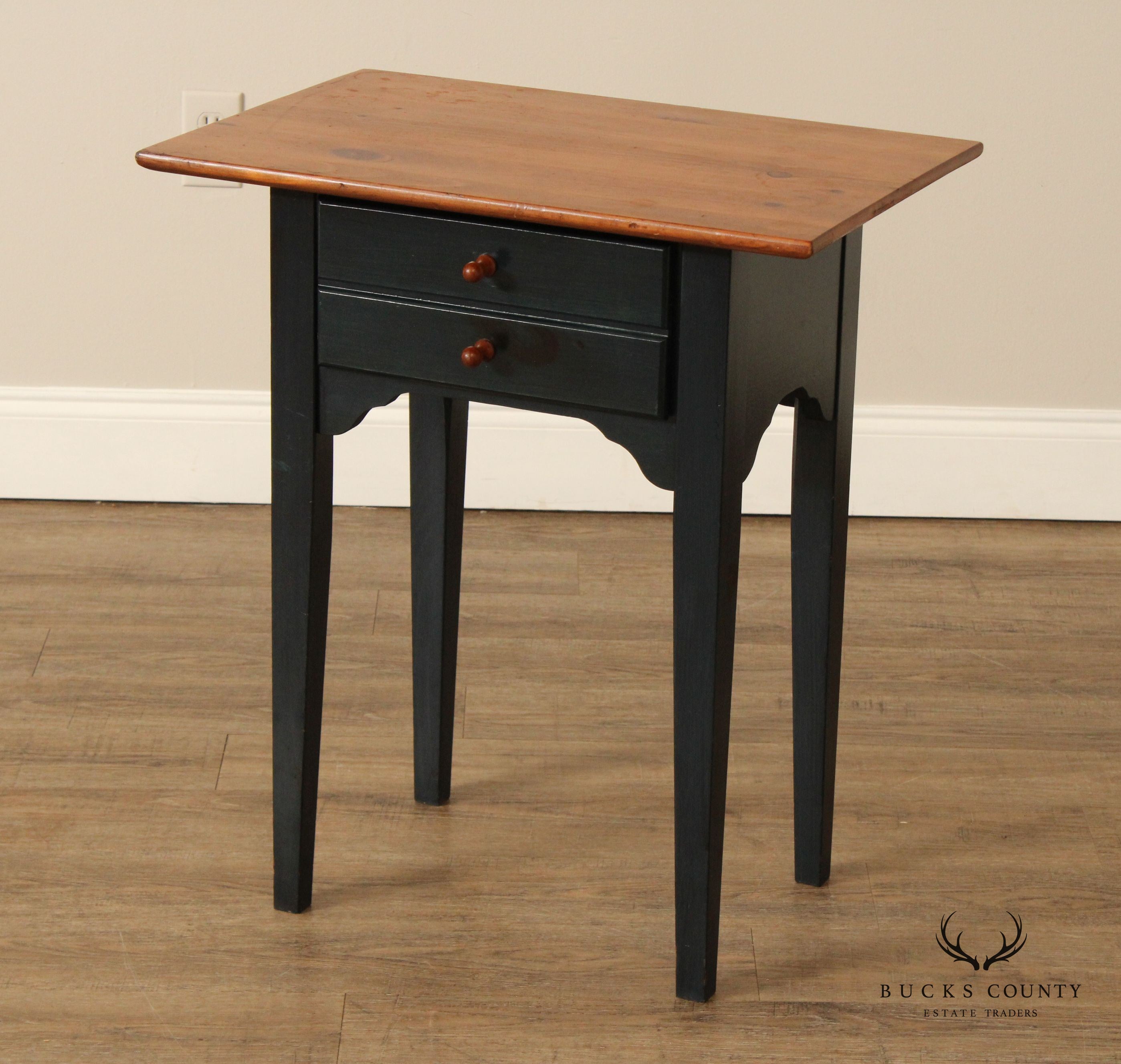 Shaker Style Painted Pine One-Drawer End Table