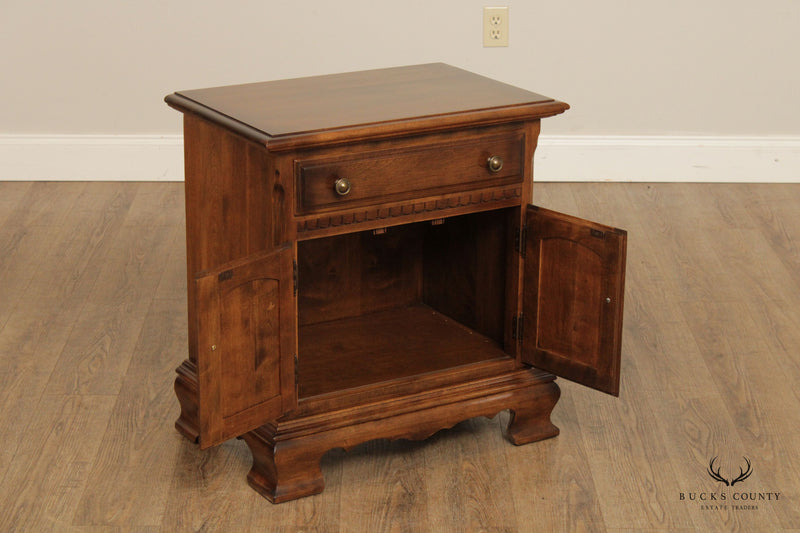 Ethan Allen Vintage Classic Manor Solid Maple Pair Cabinet Nightstands