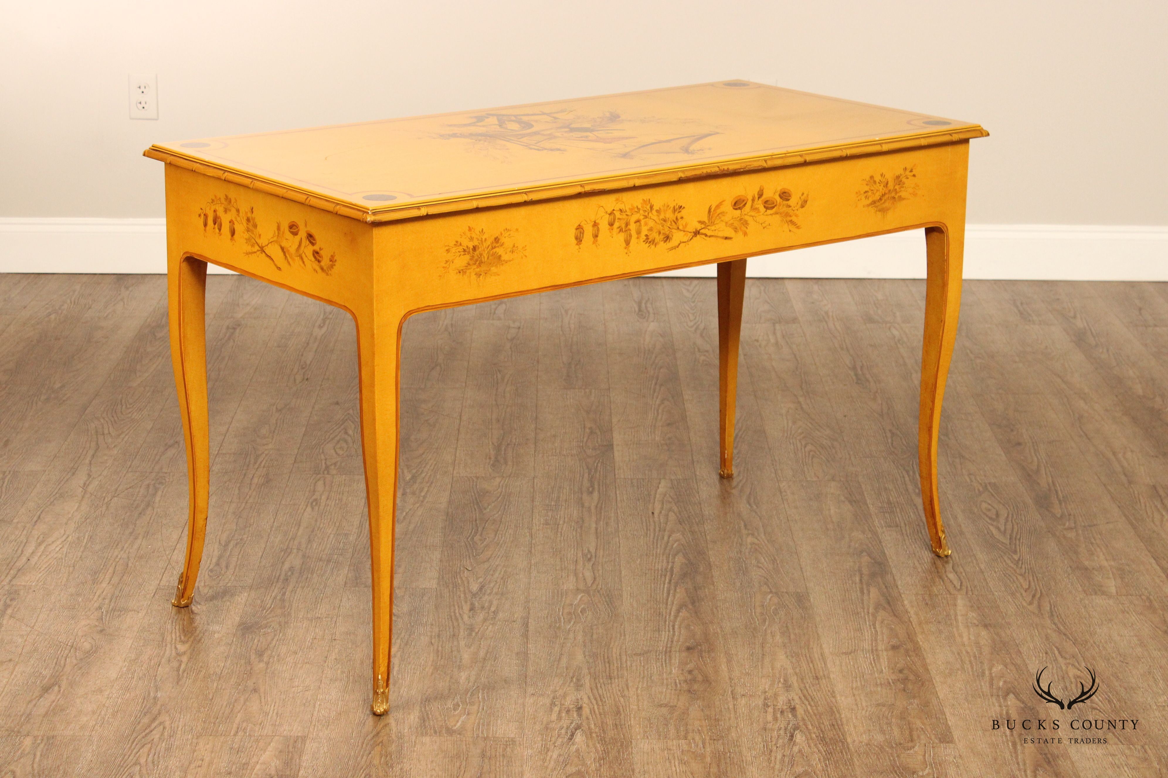 Chinoiserie Painted Three-Drawer Writing Desk