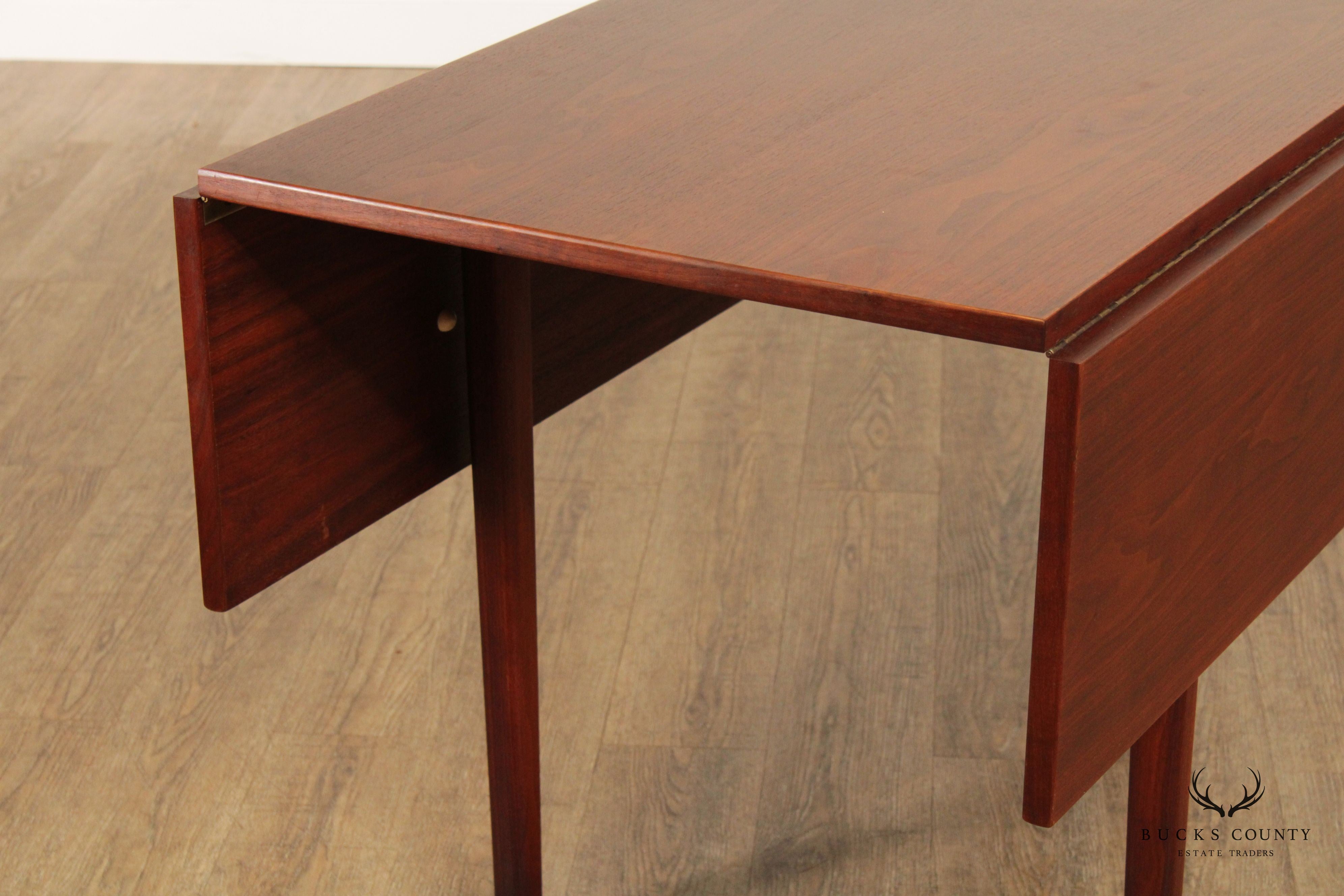 Custom Crafted Bench-Made Walnut Drop-Leaf Dining Table