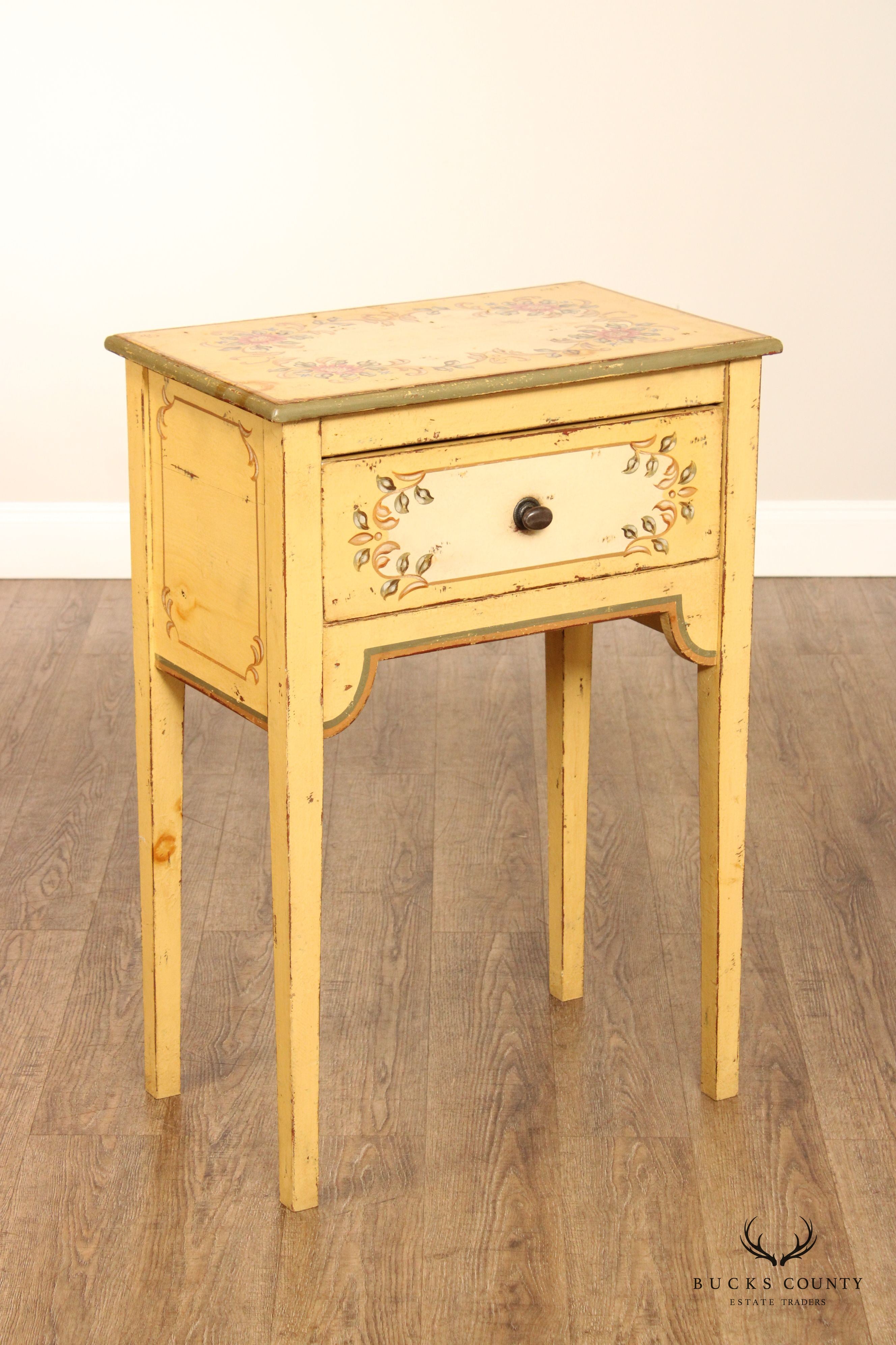 Eddy West Pair of Farmhouse Painted Pine Nightstands