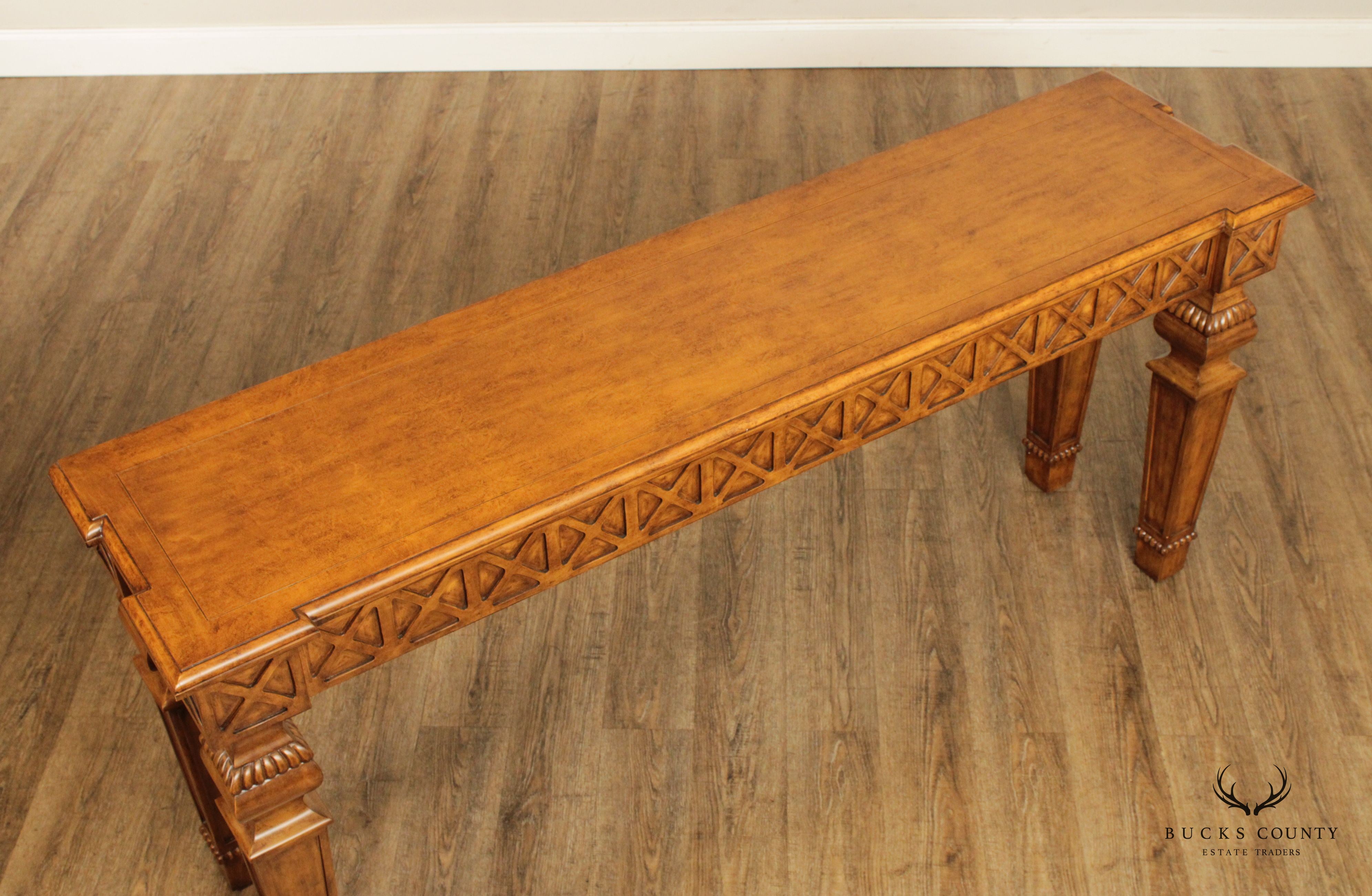 French Neoclassical Style Long Carved Wood Console