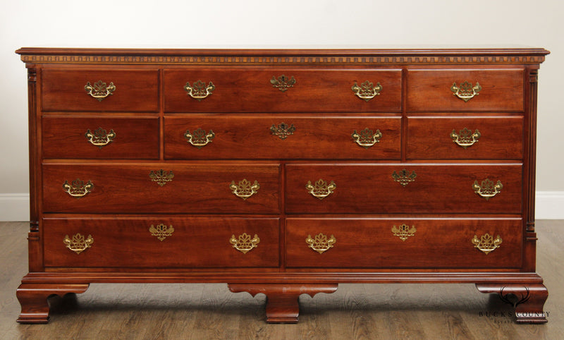 STATTON SOLID CHERRY CHIPPENDALE STYLE 10 DRAWER DRESSER