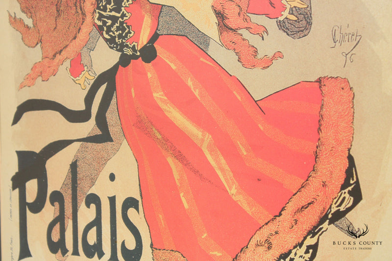 Vintage Jules Chéret 'Champs Elysées Palais de Glace' Poster Print, Custom Framed