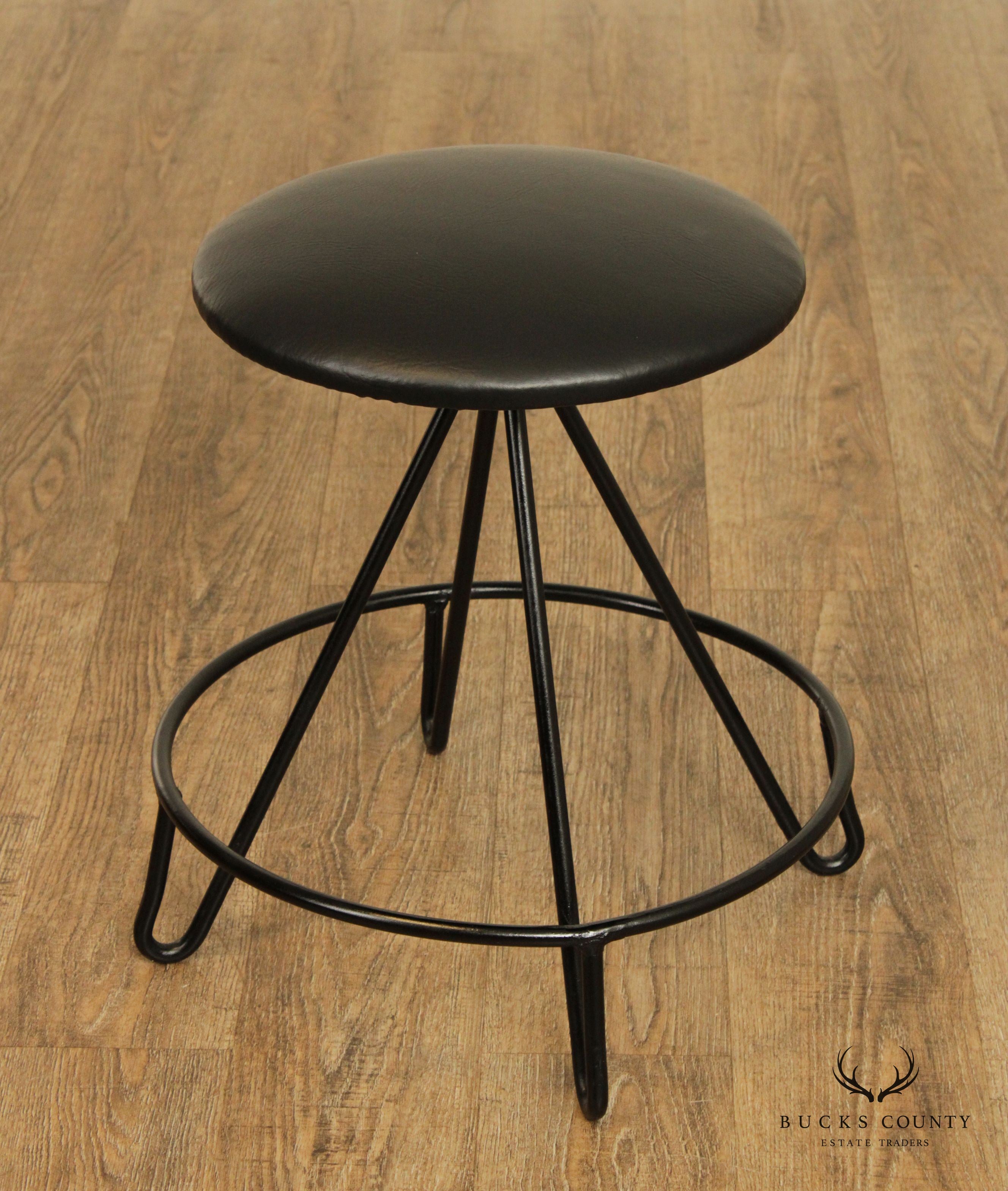 Mid Century Modern Wrought Iron Hairpin Stool