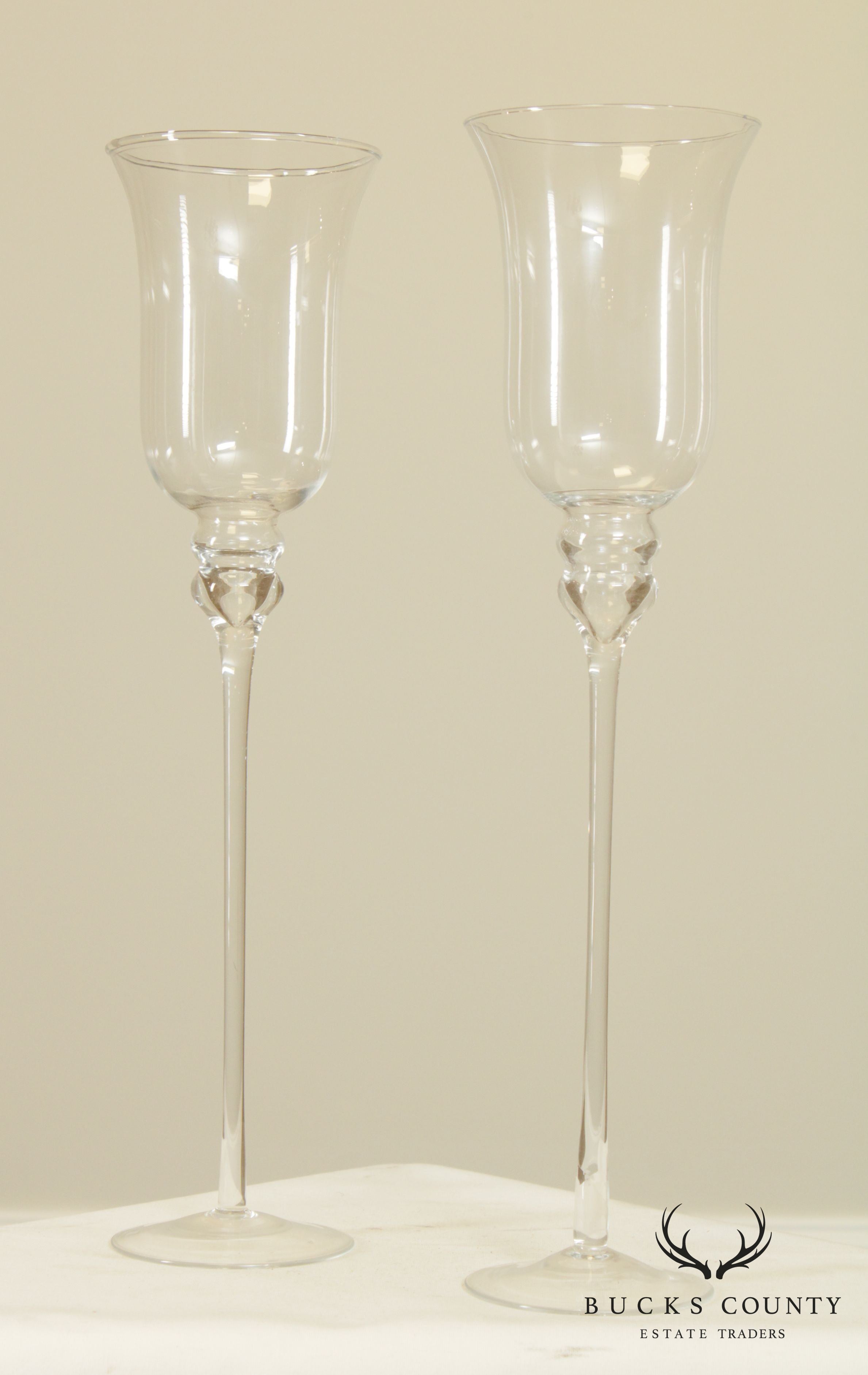 Pair High Stem Decorative Glasses