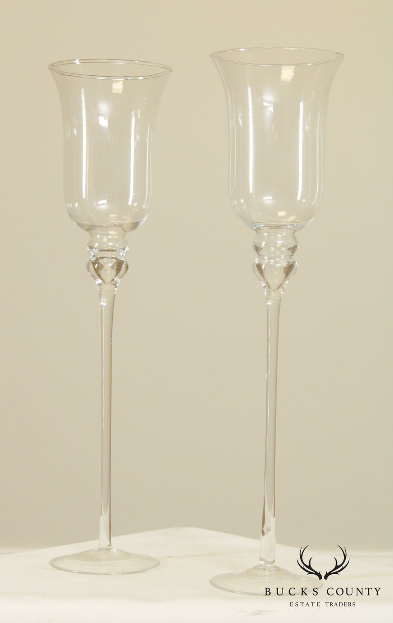 Pair High Stem Decorative Glasses