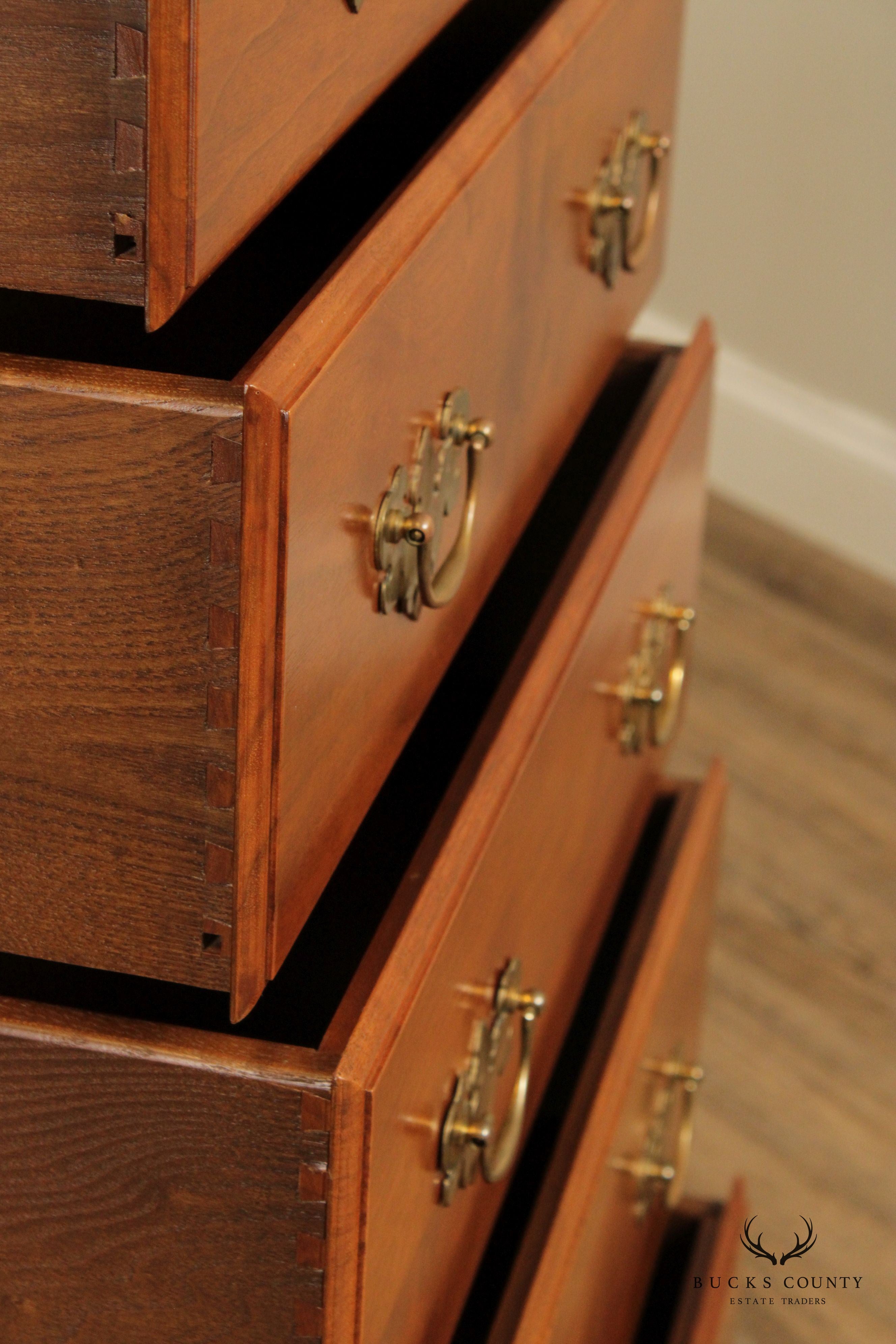 Chippendale Style Custom Crafted Solid Walnut Tall Chest