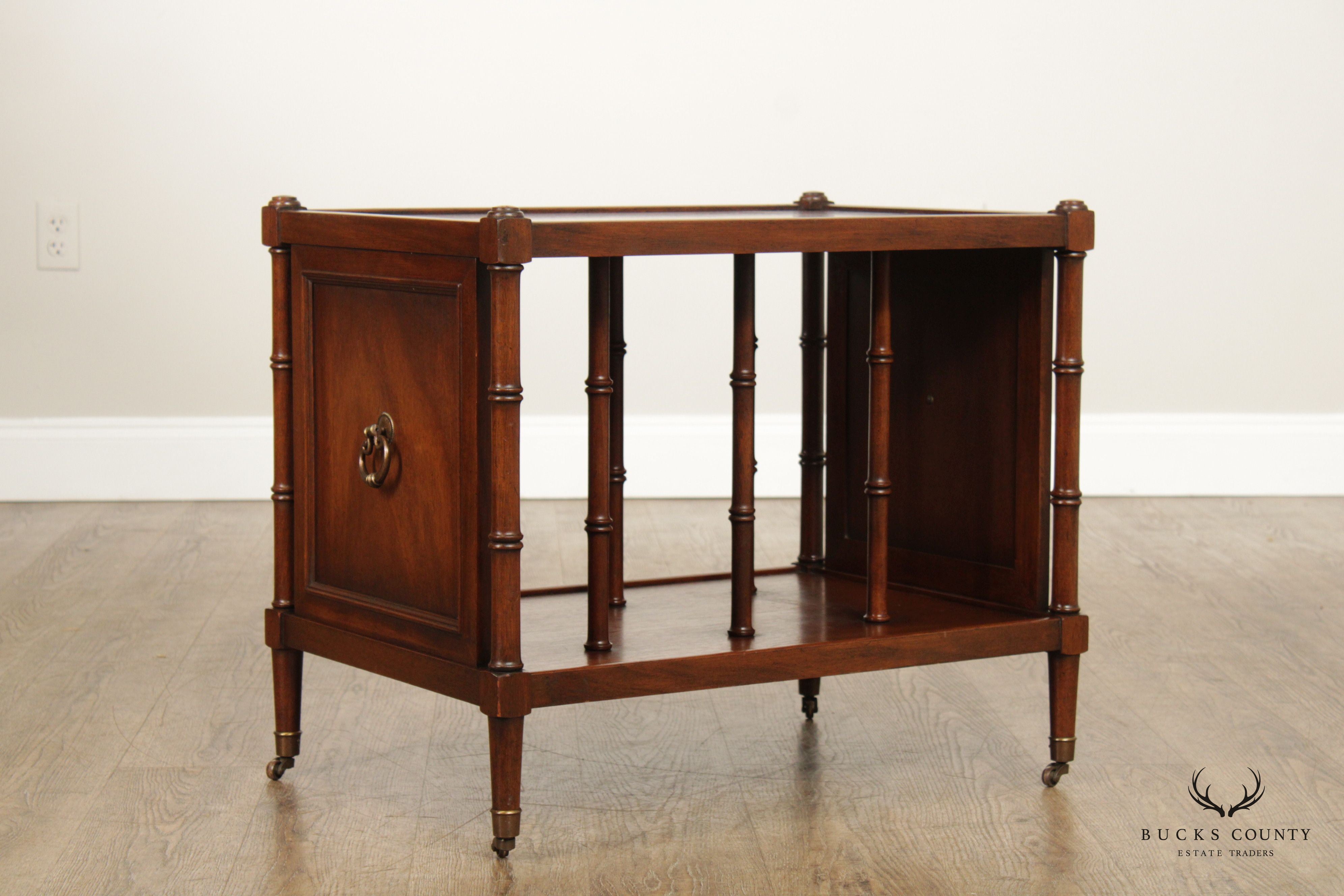 English Regency Style Mahogany Magazine Stand Side Table