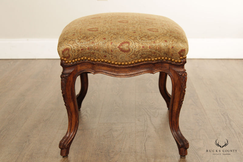 Antique French Louis XV Style Carved  Ottoman