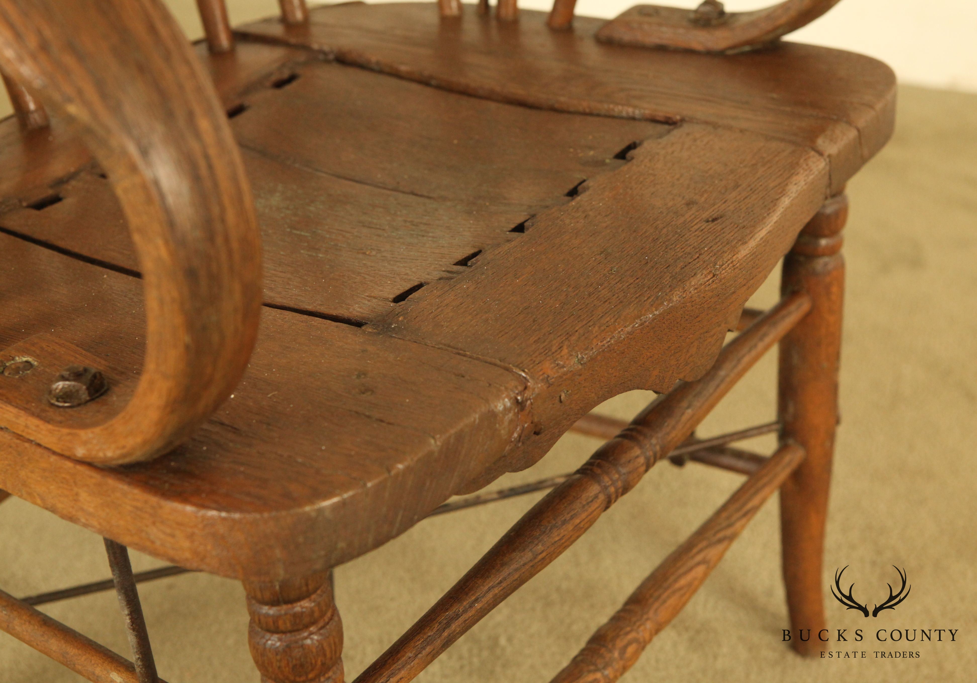 W. H. Kinginger Nazareth P. A, Baker and Confectioner Engraved Antique Oak Armchair