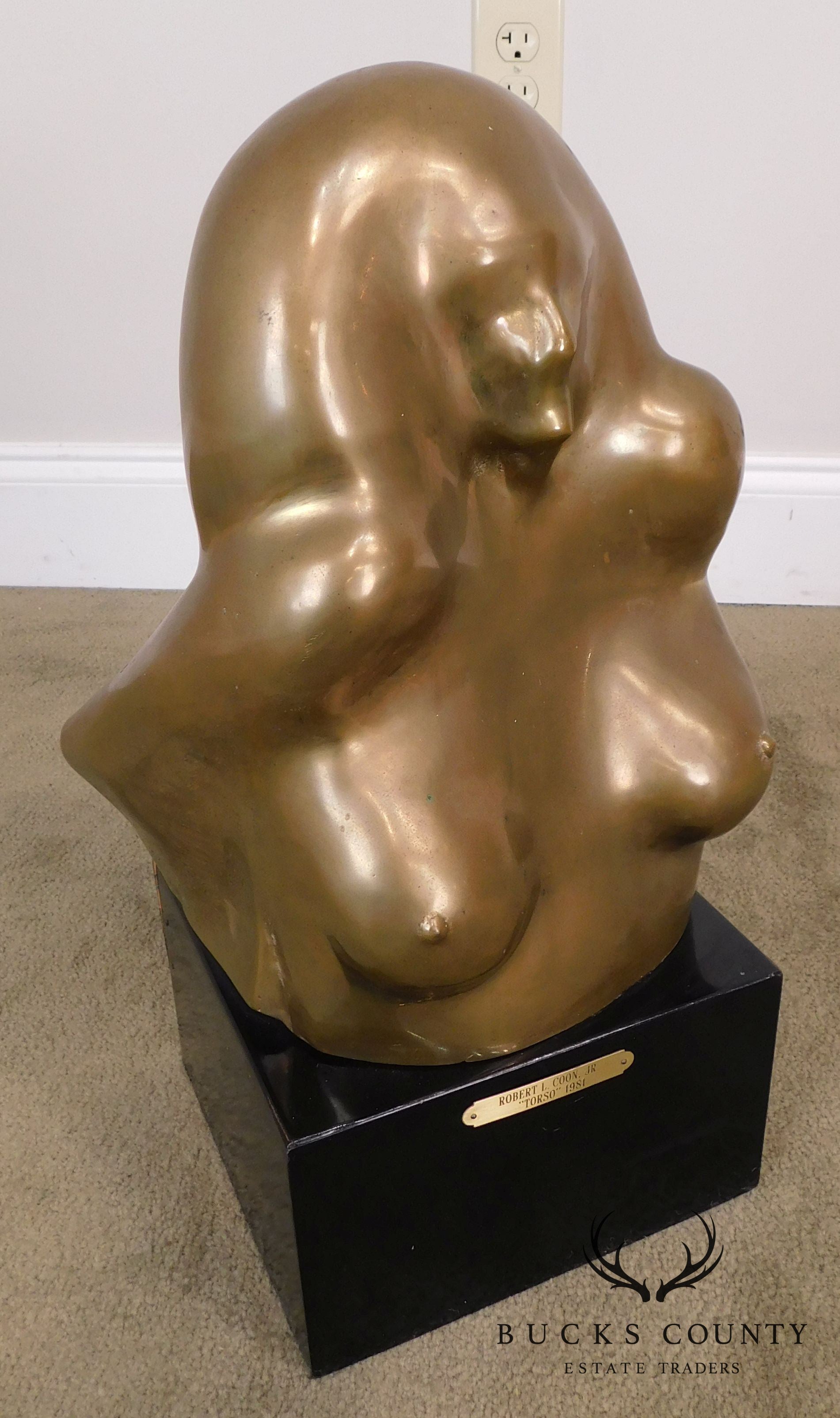 Robert L. Coon Jr. "Torso" Brass Nude Sculpture