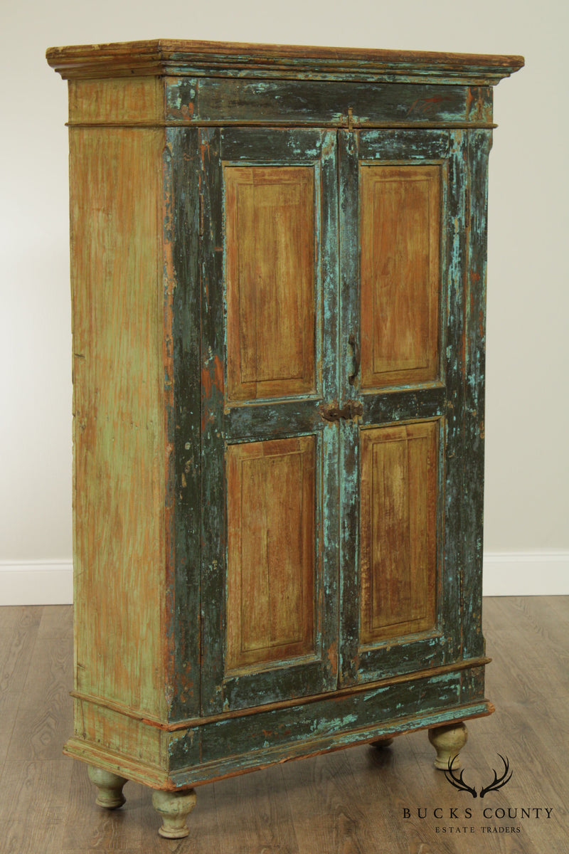 Primitive Distressed Painted 2 Door Cupboard