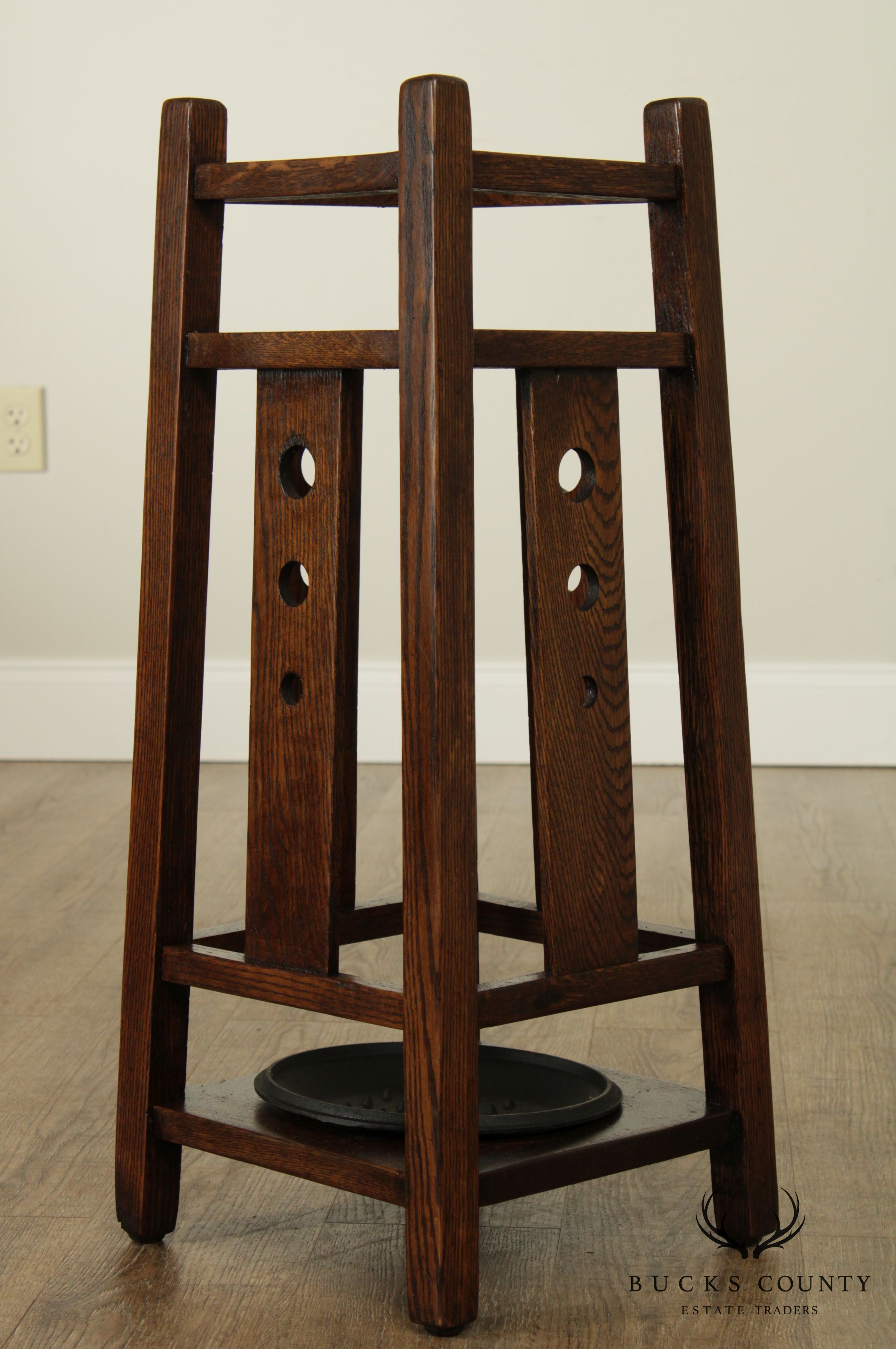 Antique Mission Oak Umbrella Stand