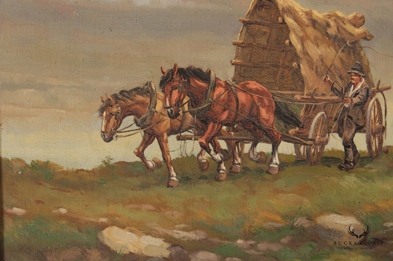 Elemer Kovacs Framed Covered Wagon Painting
