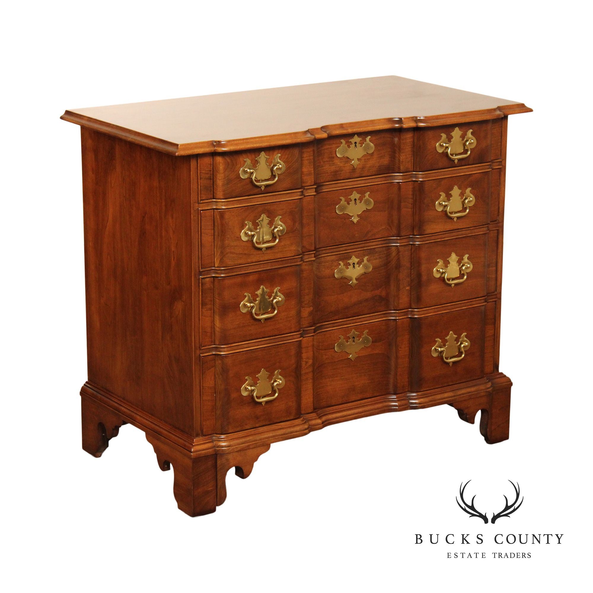 Stickley Chippendale Style Cherry Blockfront Chest of Drawers