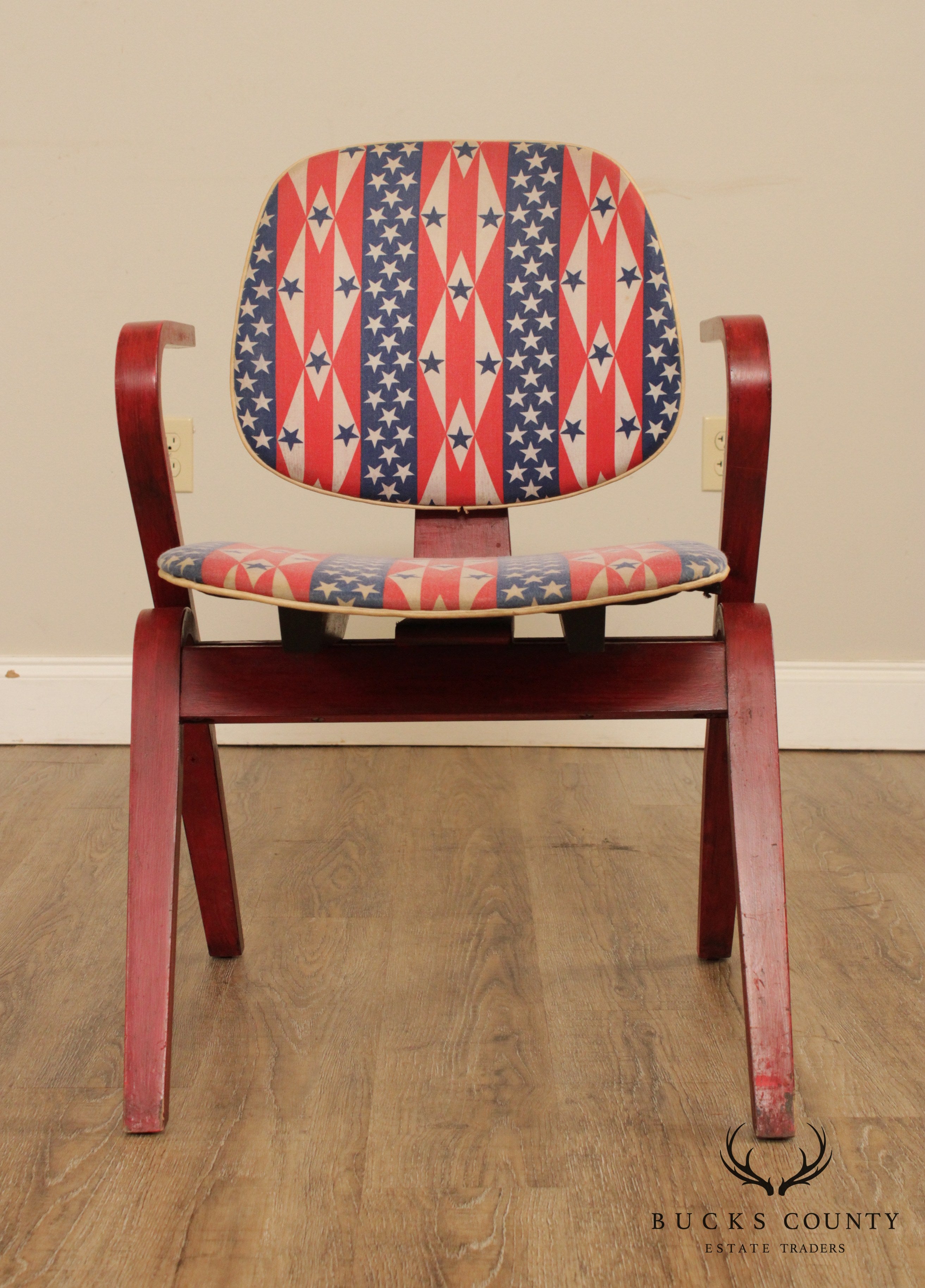 Thonet Mid Century Modern Bentwood Patriotic Armchair