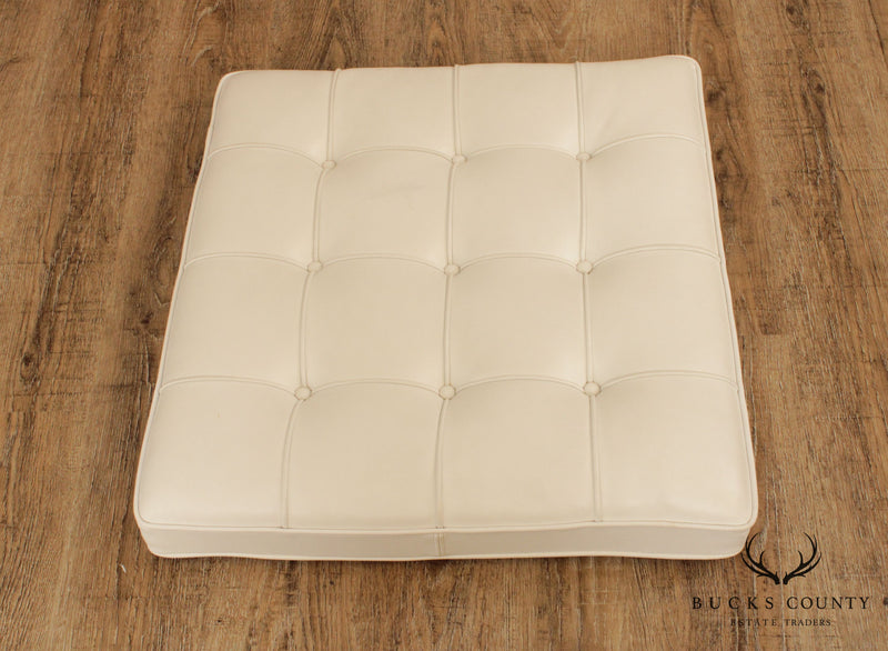 Knoll White Leather Seat Cushion