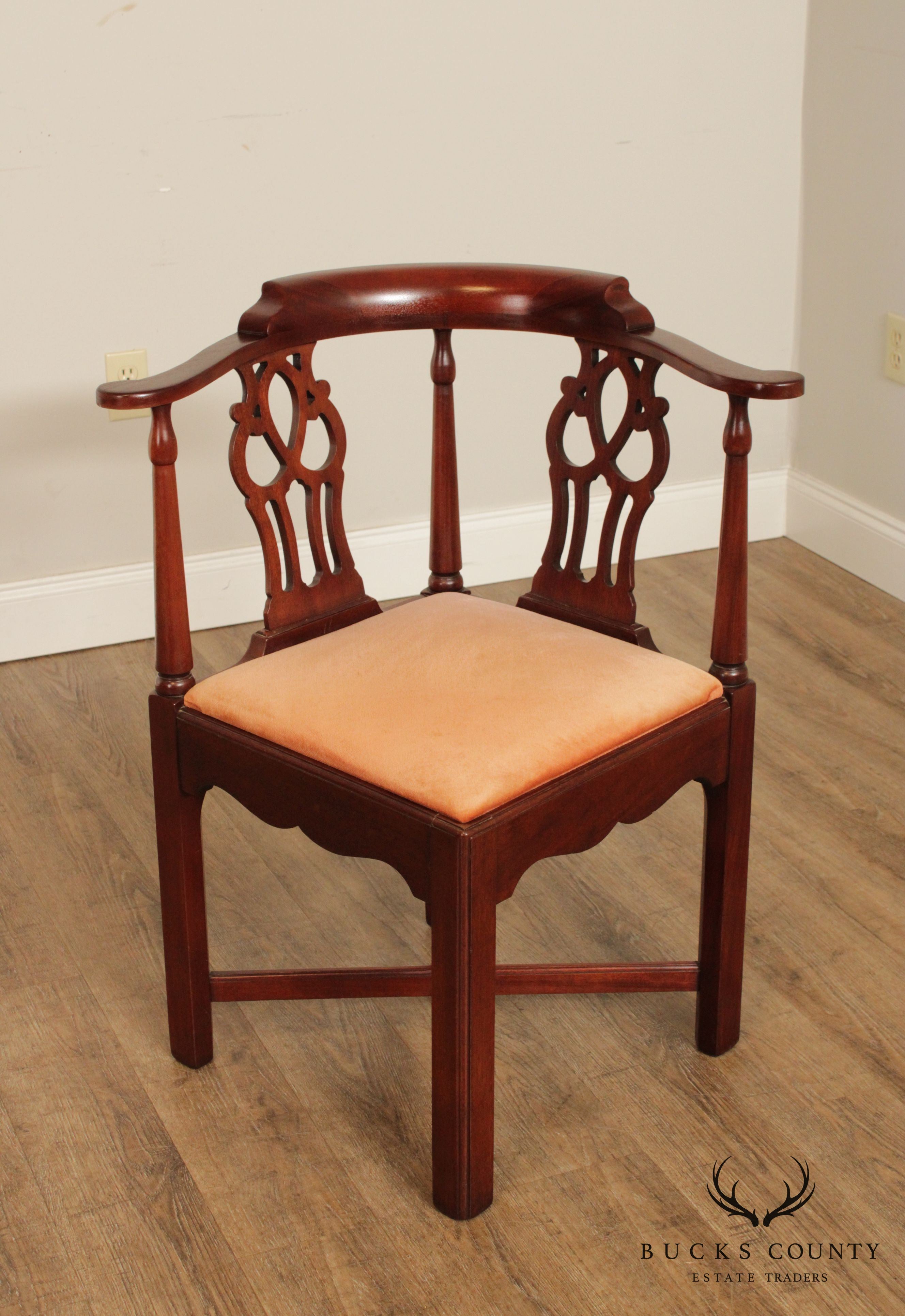 Hickory Chair Mahogany Chippendale Style Corner Chair