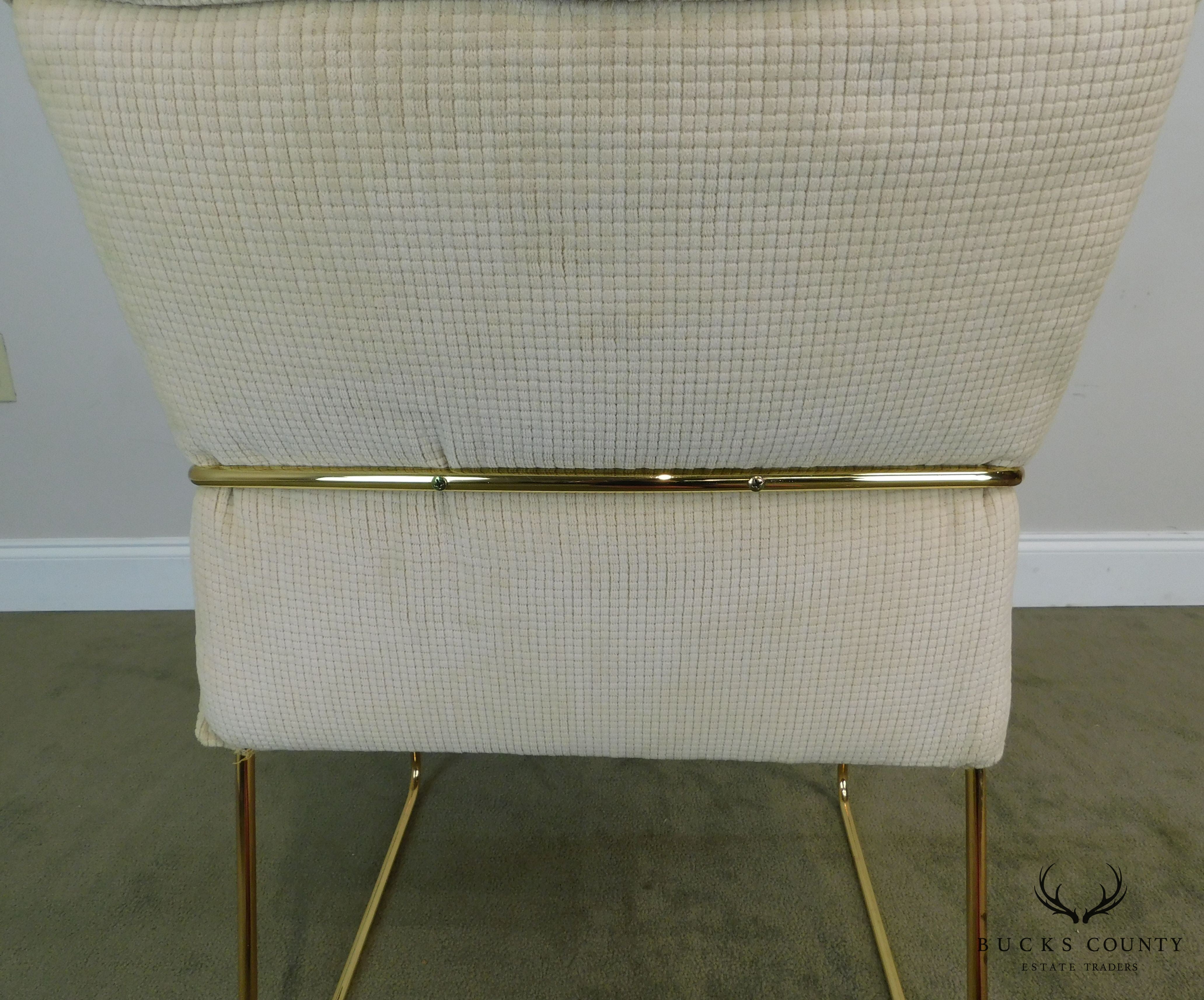 Otto Gerdau Italian Mid Century Modern Pair Brass Armchairs