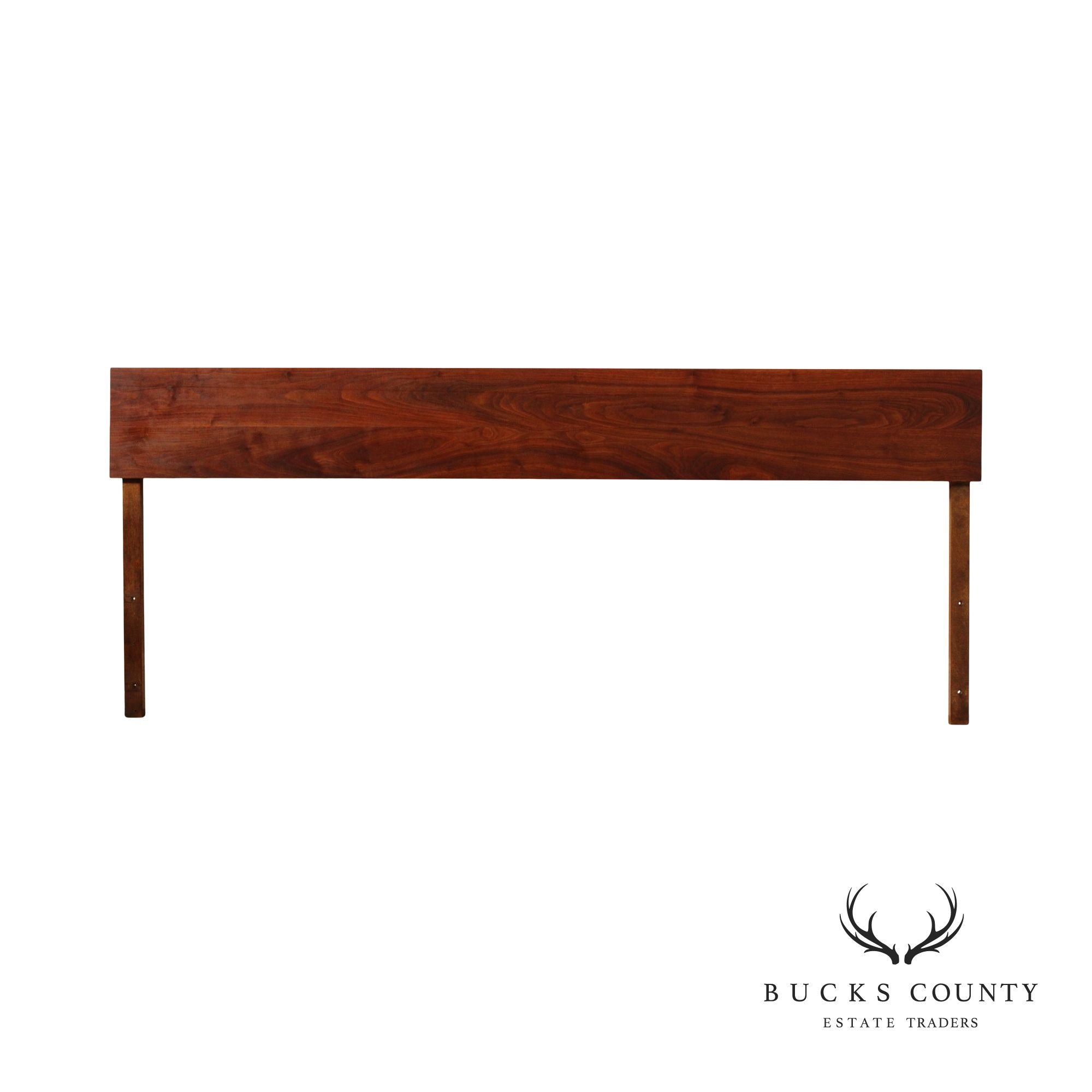 Mid Century Modern King Size Solid Walnut Headboard