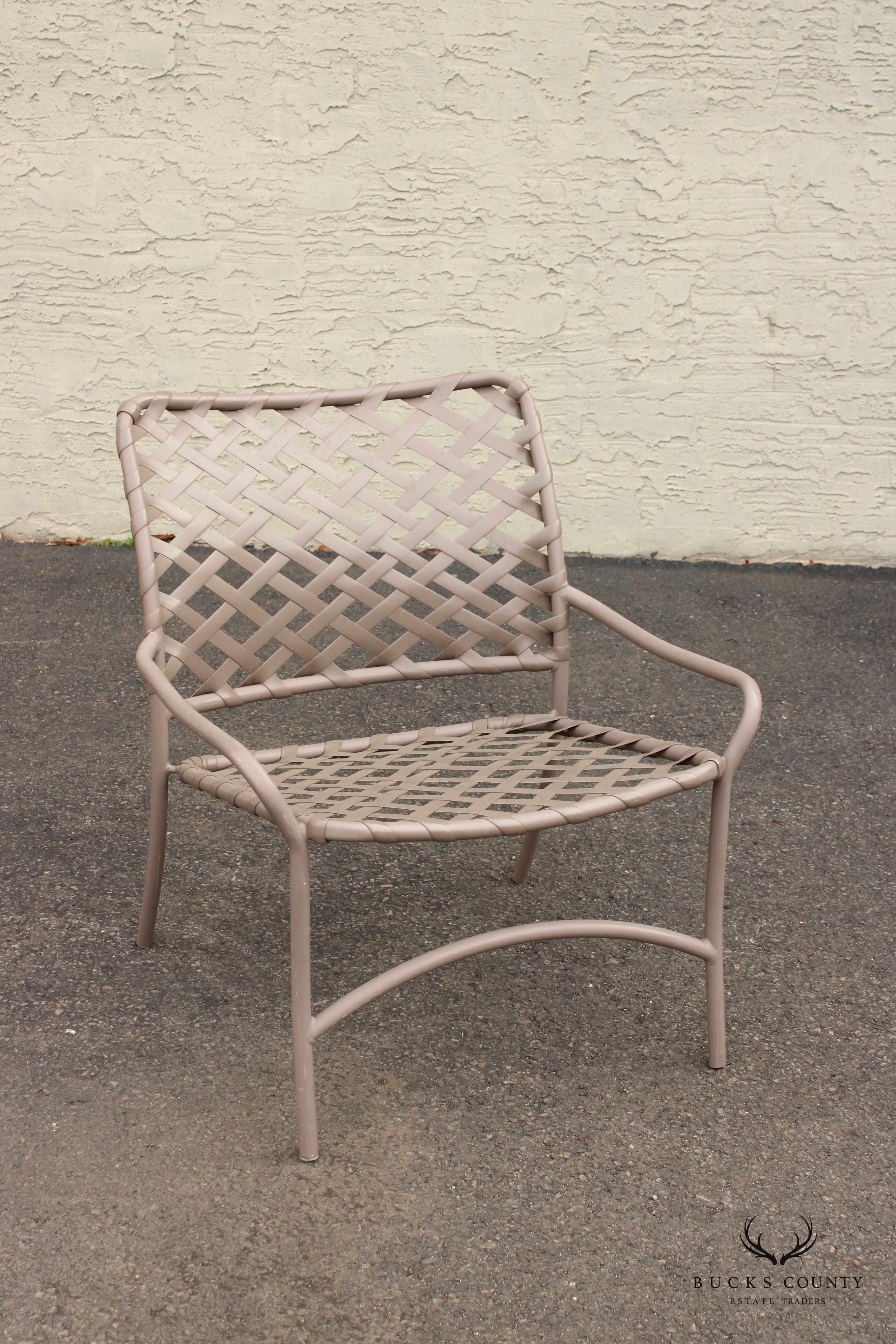 Vintage Outdoor Patio Armchair With Ottoman