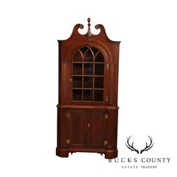 Chippendale Style Custom Quality Mahogany Corner Cabinet