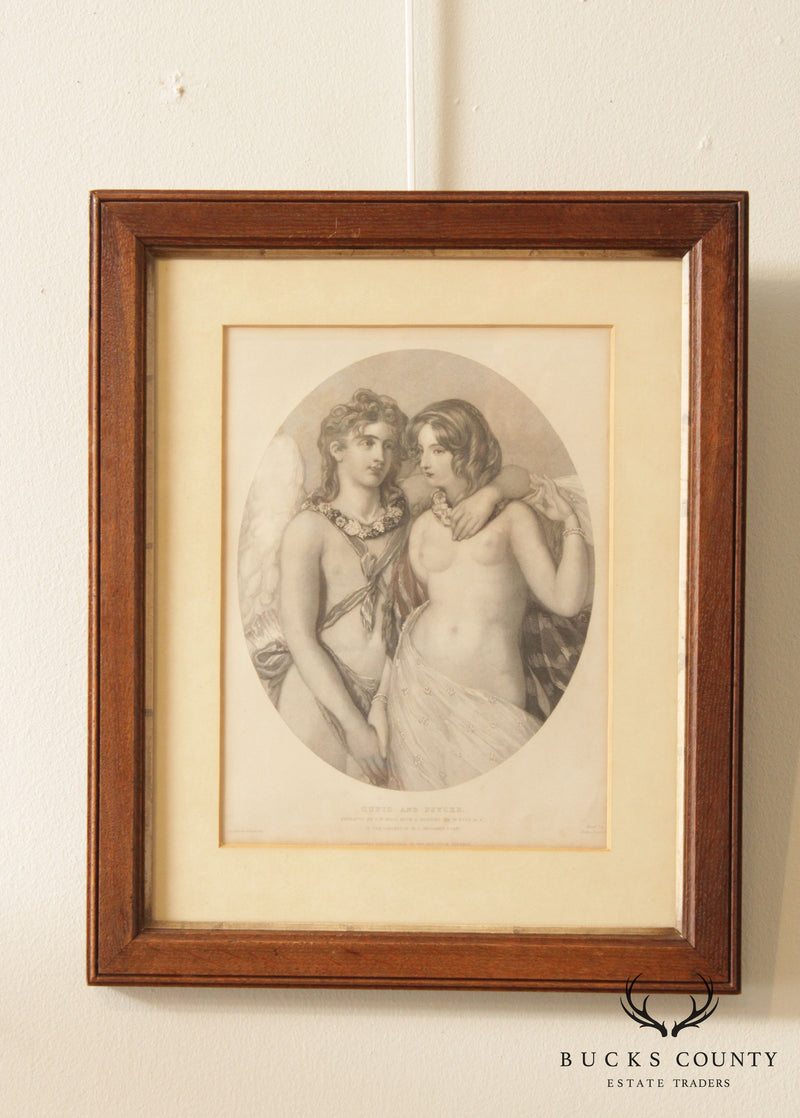 19th C. American Engraving, 'Cupid and Psyche'