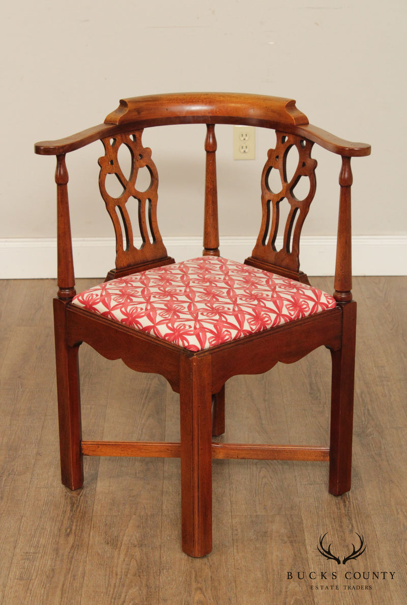 Chippendale Style Vintage Mahogany Corner Chair