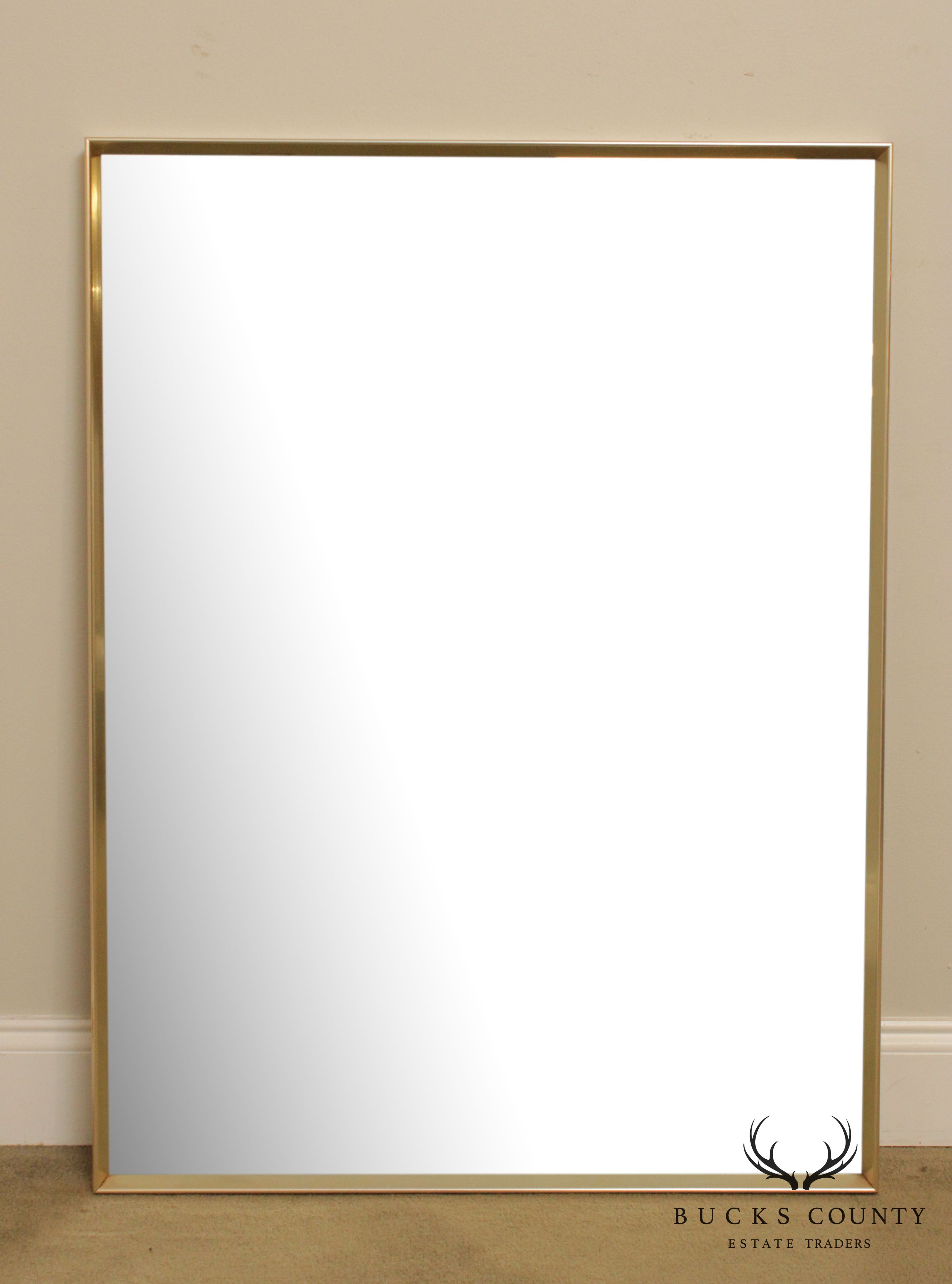 John Stuart Mid Century Modern Metal Frame Wall Mirror