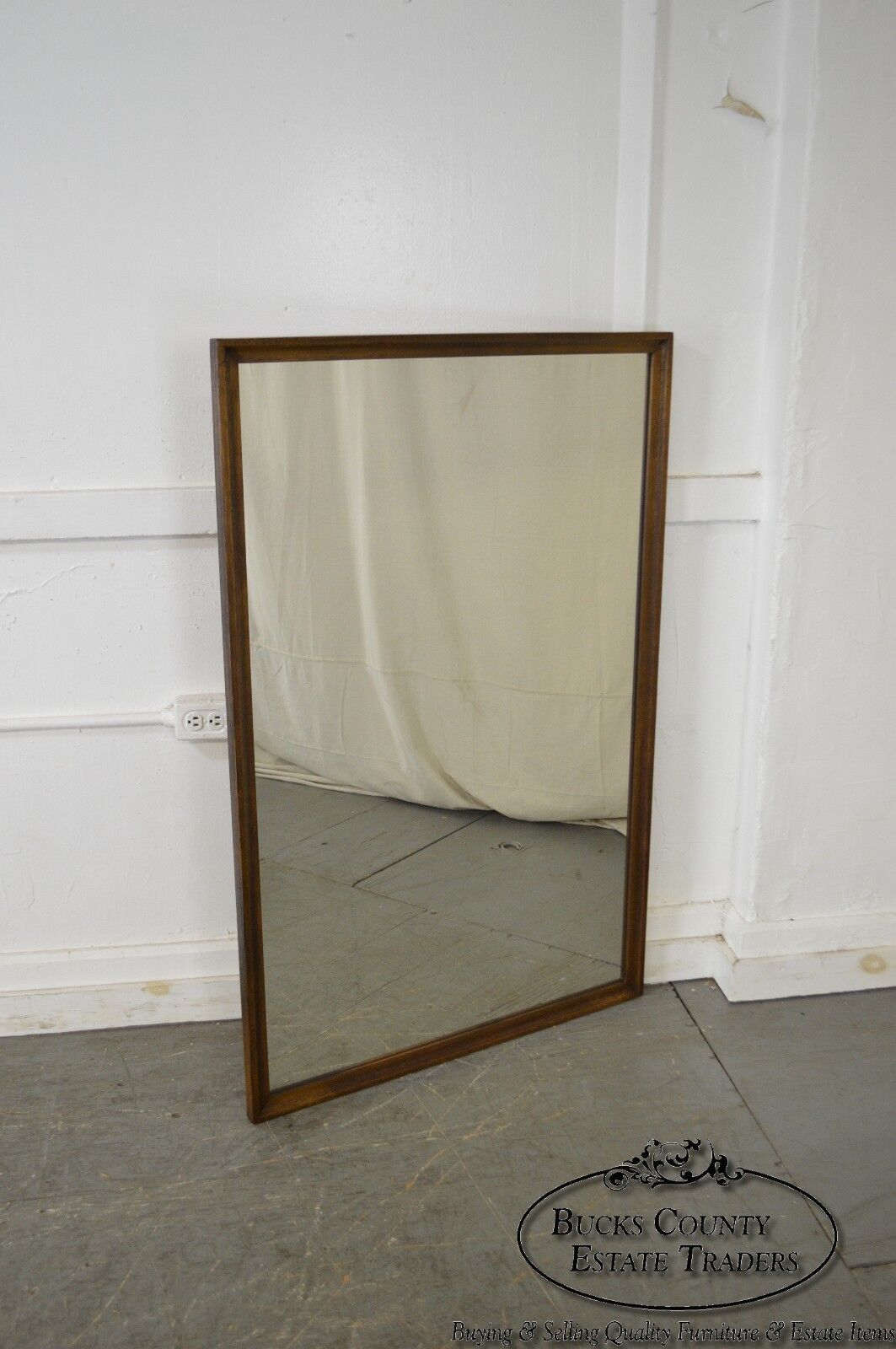 Broyhill Brasilia Mid Century Modern Large Walnut Rectangle Mirror