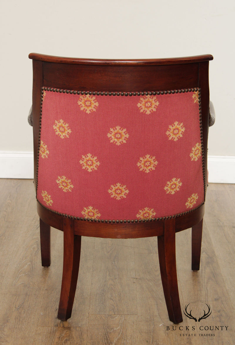 Antique 19th Century French Empire Mahogany Bergere Chair