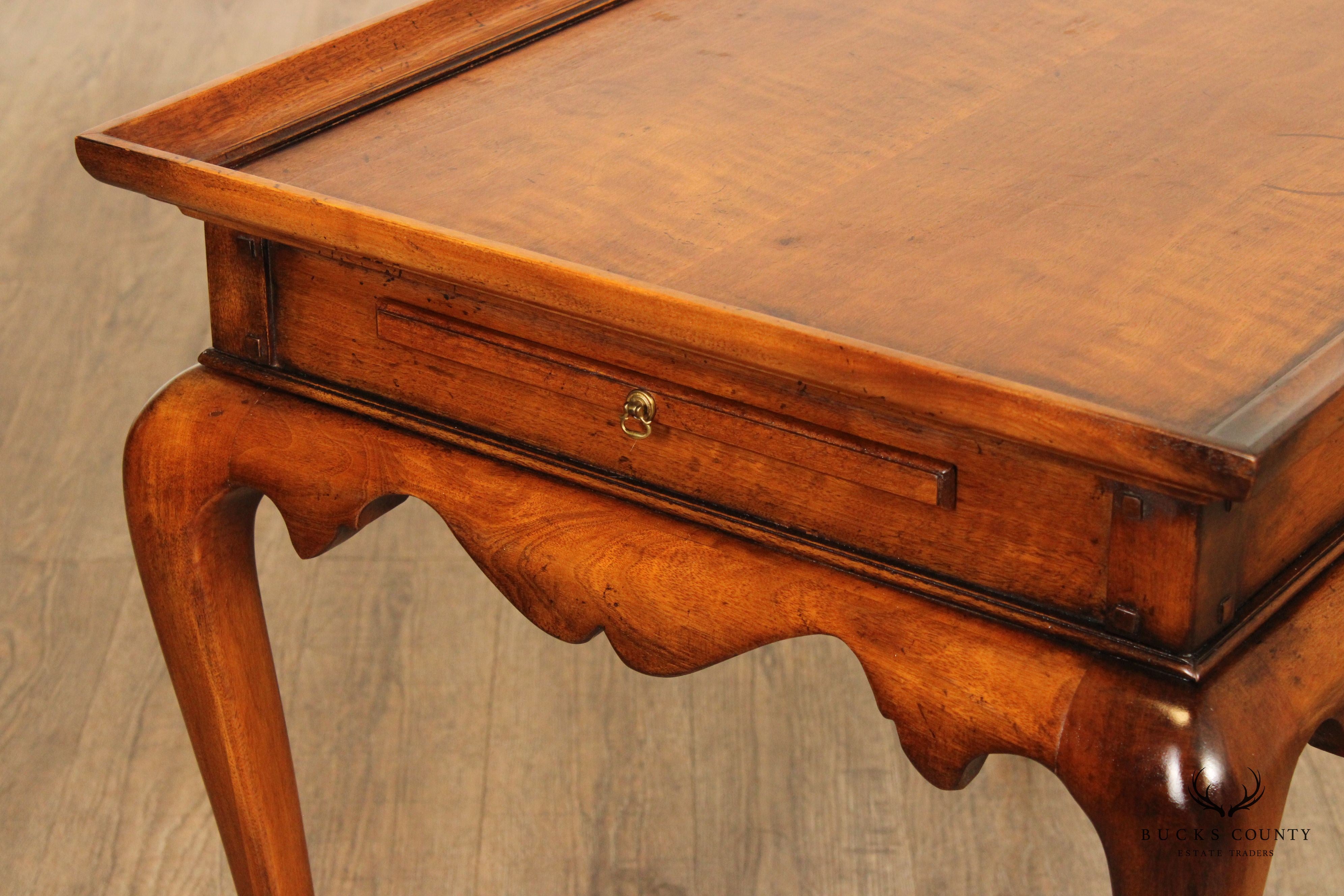 Ralph Lauren Queen Anne Style Walnut Tea Table