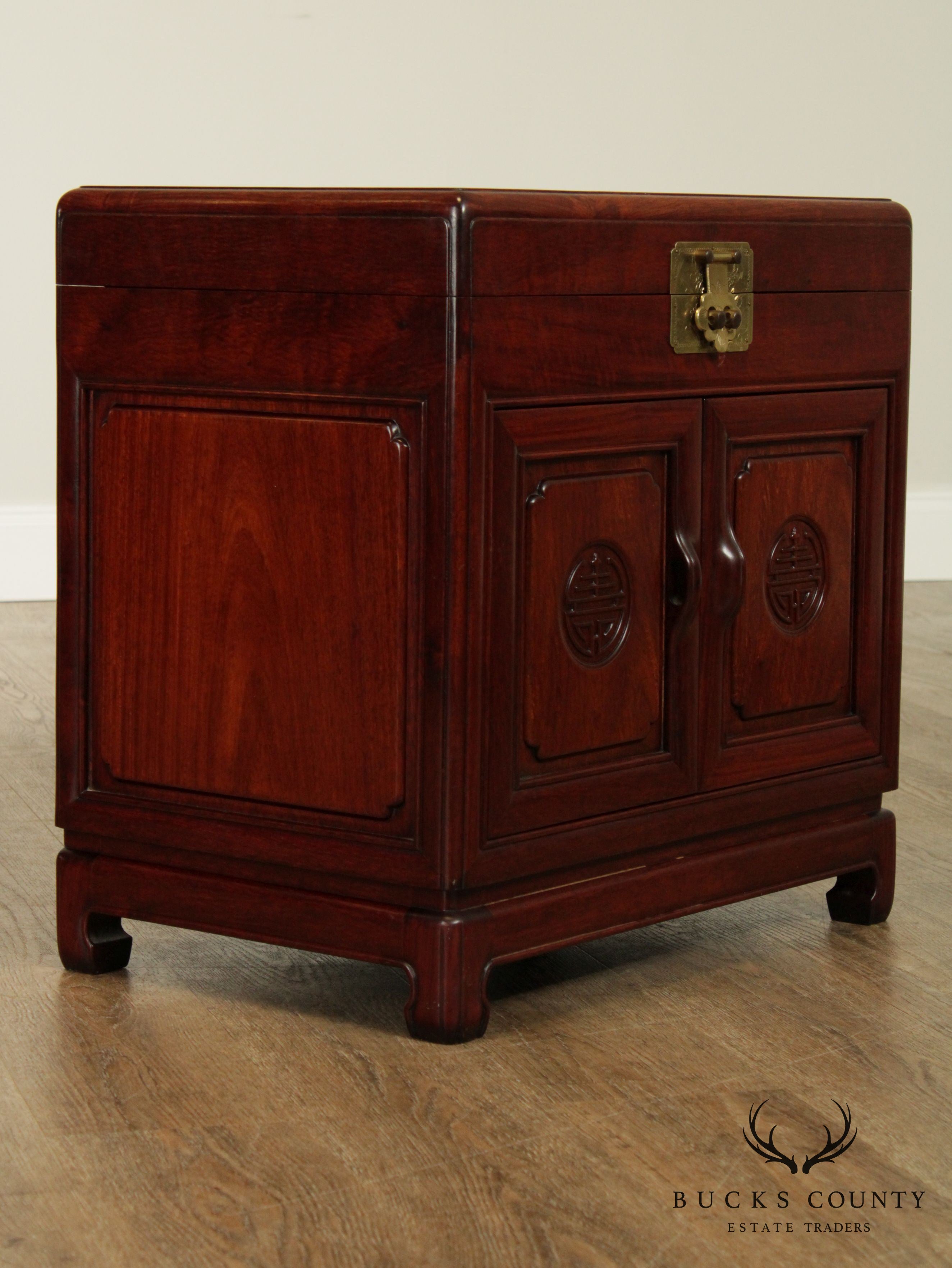 Chinese Rosewood Vintage Jewelry Chest