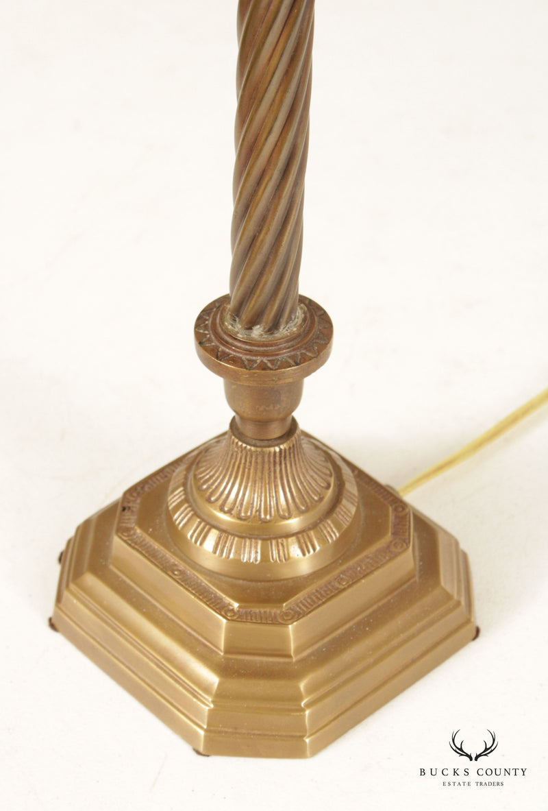 John Richard Collection Brass Columnar Floor Lamp