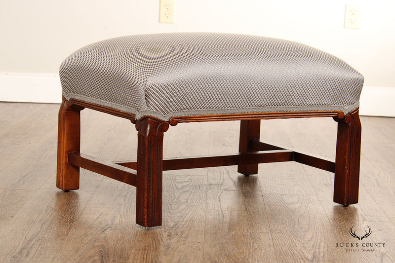 Chippendale Style Custom Upholstered Foot Stool