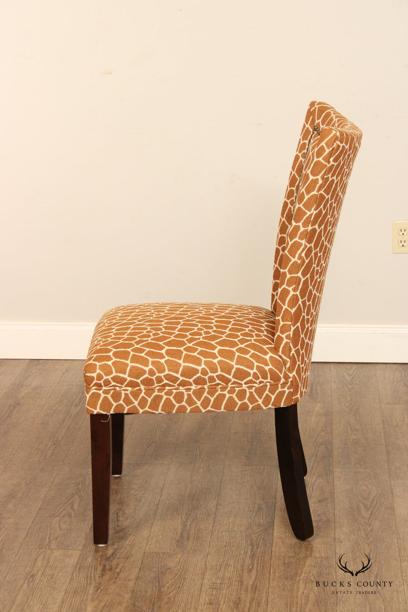 Transitional Style Pair Custom Upholstered Side Chairs