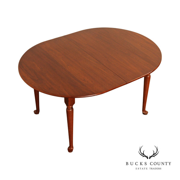 Henkel Harris Queen Anne Style Expandable Oval Cherry Dining Table